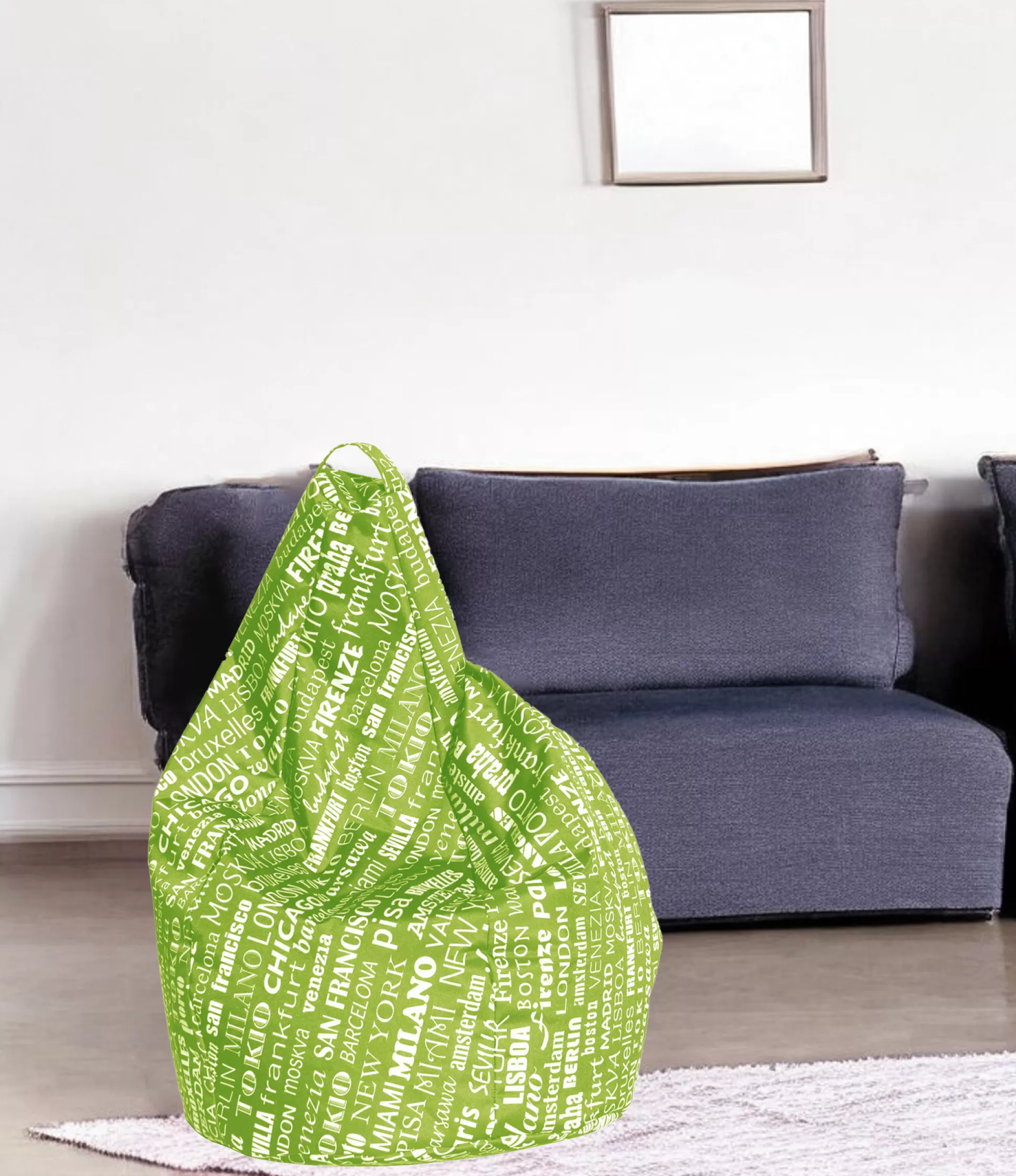 Dmora Pouf<Pouf Atokos, 80x80 h120 cm, Verde e Bianco