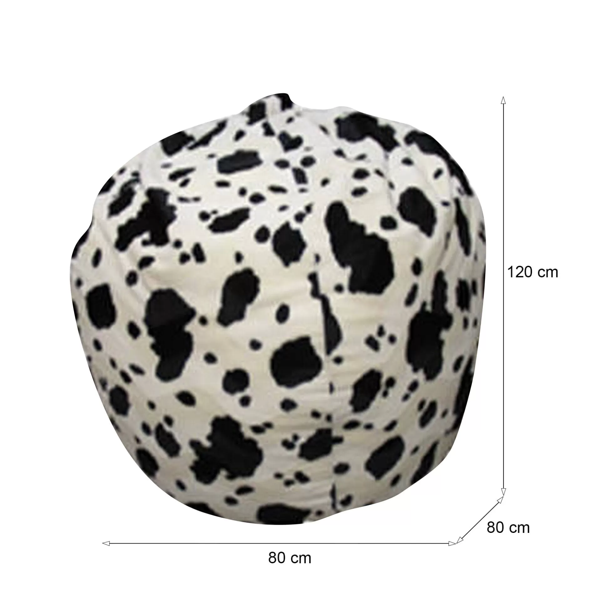 Dmora Pouf<Pouf Lorenza, 80x80 h120 cm, Nero e Bianco, Fantasia a macchie