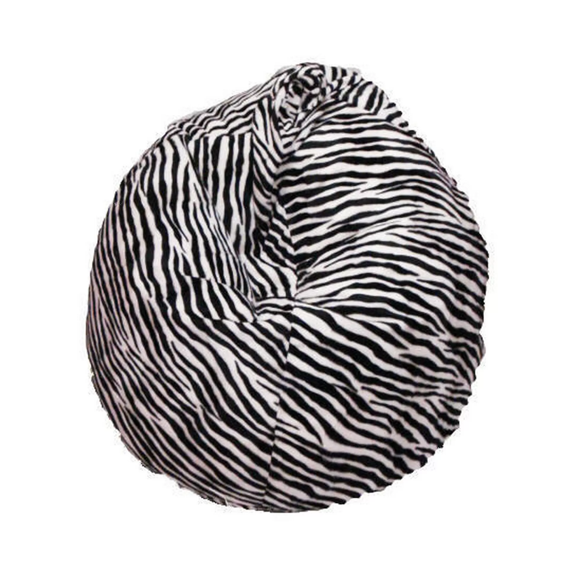 Dmora Pouf<Pouf Lorenza, 80x80 h120 cm, Nero e Bianco, Fantasia zebrata