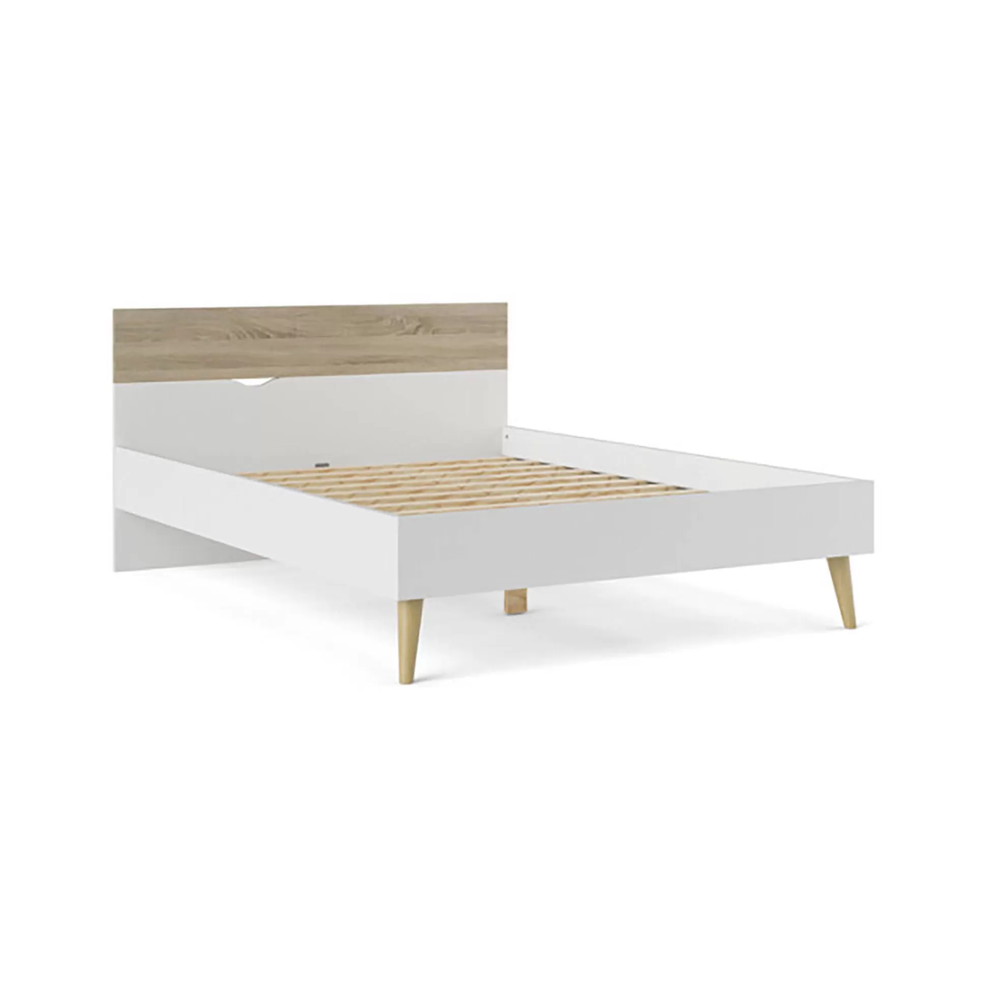 Dmora Reti Letto Singole<Rete letto singolo Avio, 146x197 h84 cm, Bianco e Quercia