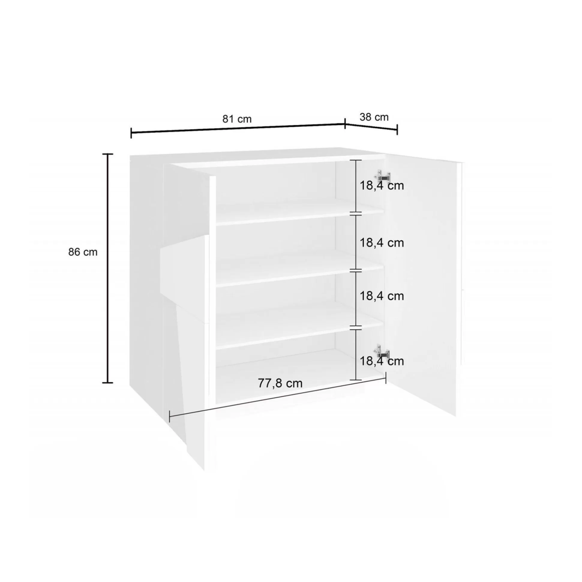 Dmora Scarpiere<Scarpiera Apetta, cm 81x38h86, con dettaglio