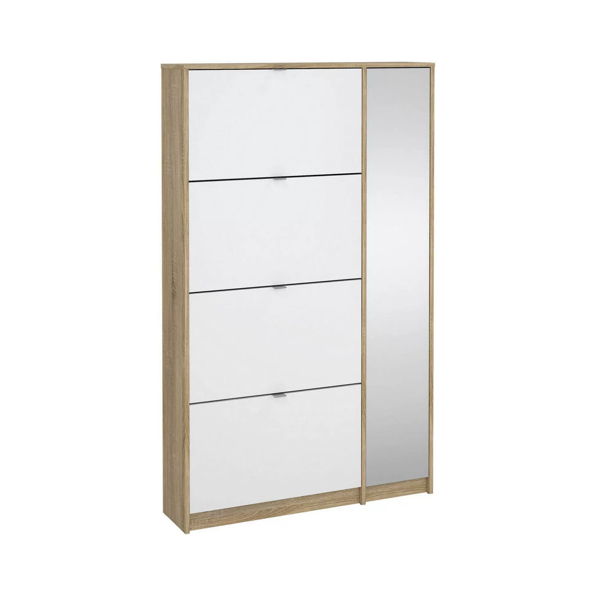 Dmora Scarpiere<Scarpiera Brie, Mobile portascarpe, Armadio da ingresso multiuso, Mobiletto per calzature, 99x24 h162 cm, Quercia e Bianco