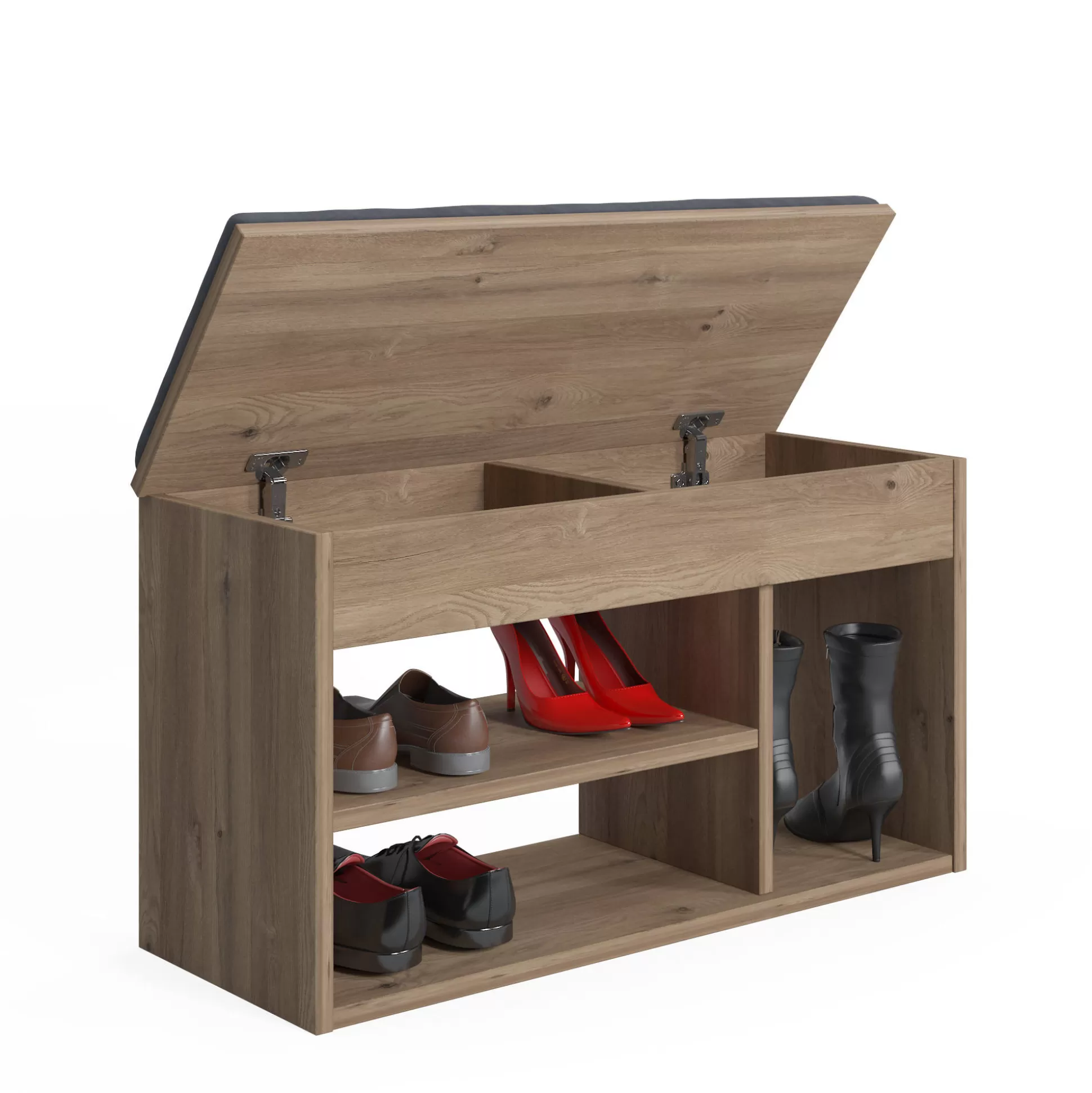 Dmora Scarpiere<Scarpiera con seduta e ripiani, cm 80 x 31 x 46, colore