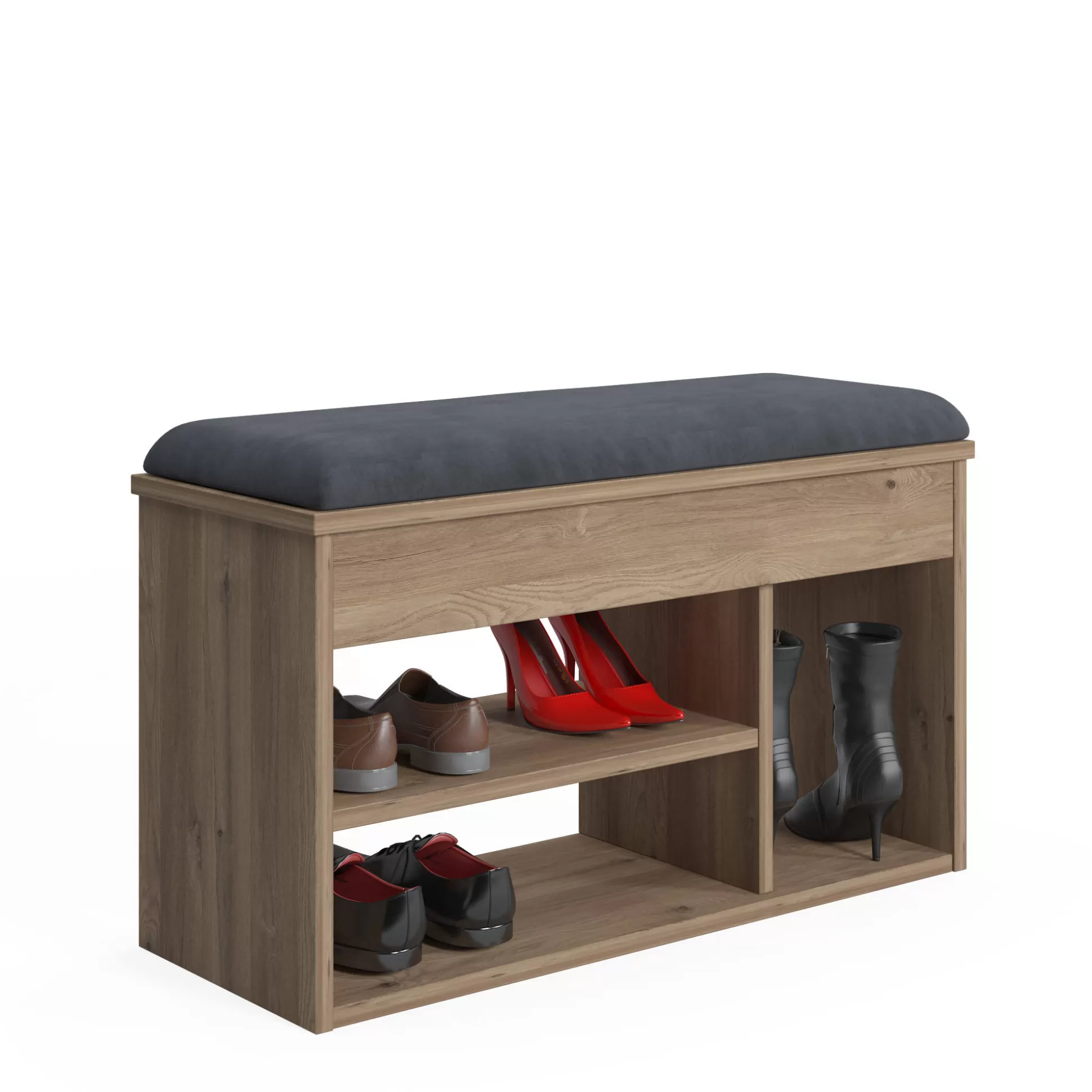 Dmora Scarpiere<Scarpiera con seduta e ripiani, cm 80 x 31 x 46, colore