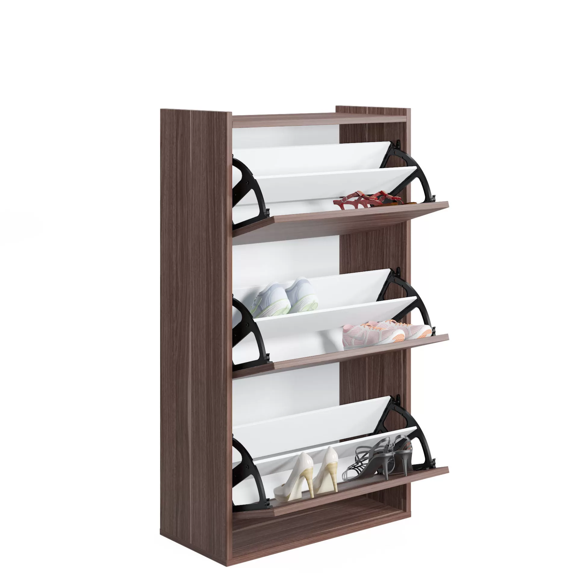 Dmora Scarpiere<Scarpiera con tre ante a ribalta, cm 65 x 32 x 11,8, colore