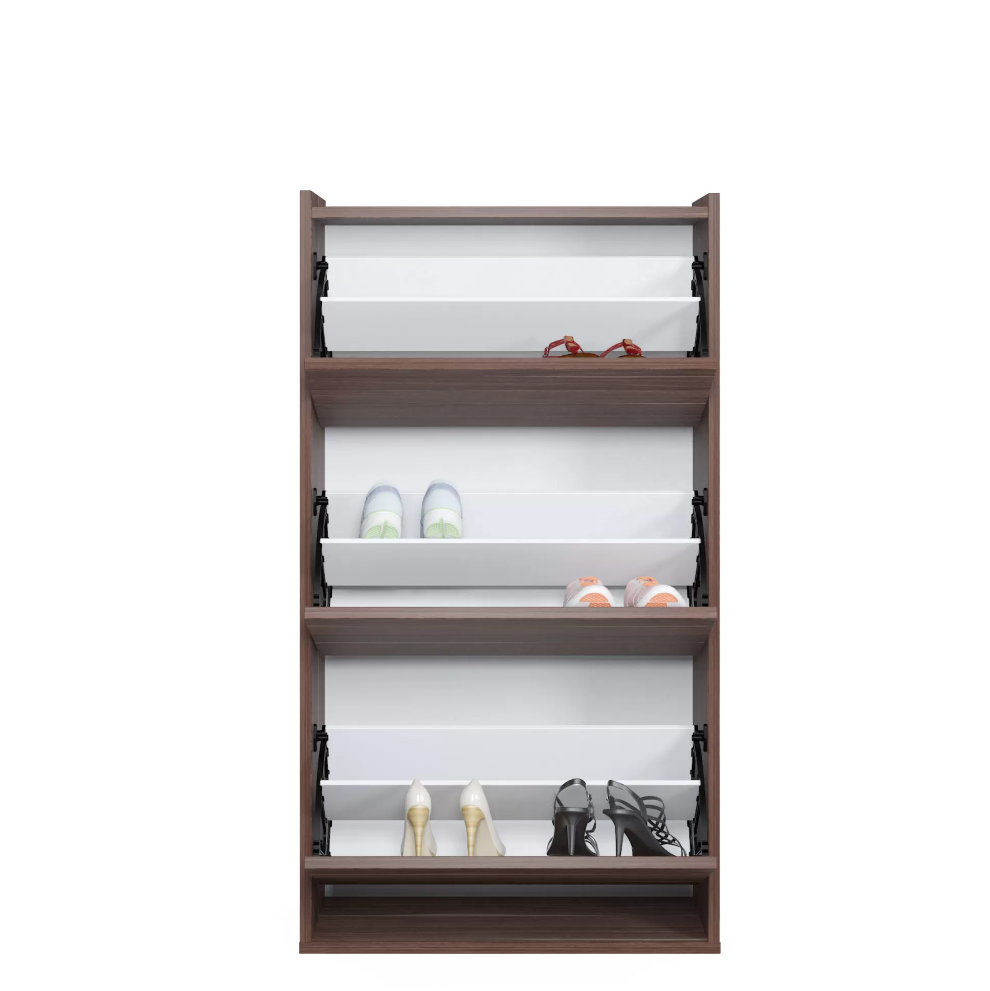 Dmora Scarpiere<Scarpiera con tre ante a ribalta, cm 65 x 32 x 11,8, colore