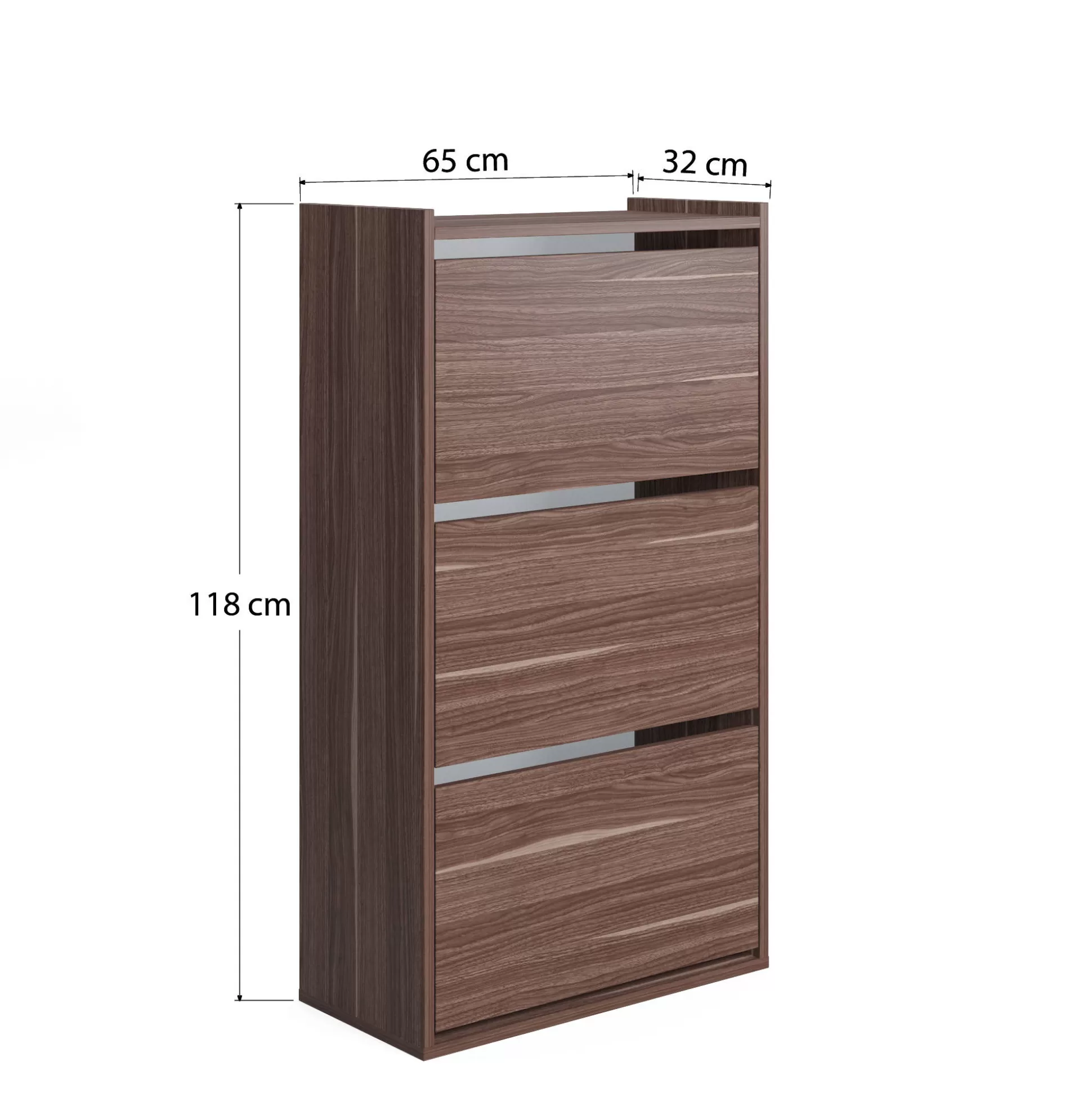 Dmora Scarpiere<Scarpiera con tre ante a ribalta, cm 65 x 32 x 11,8, colore