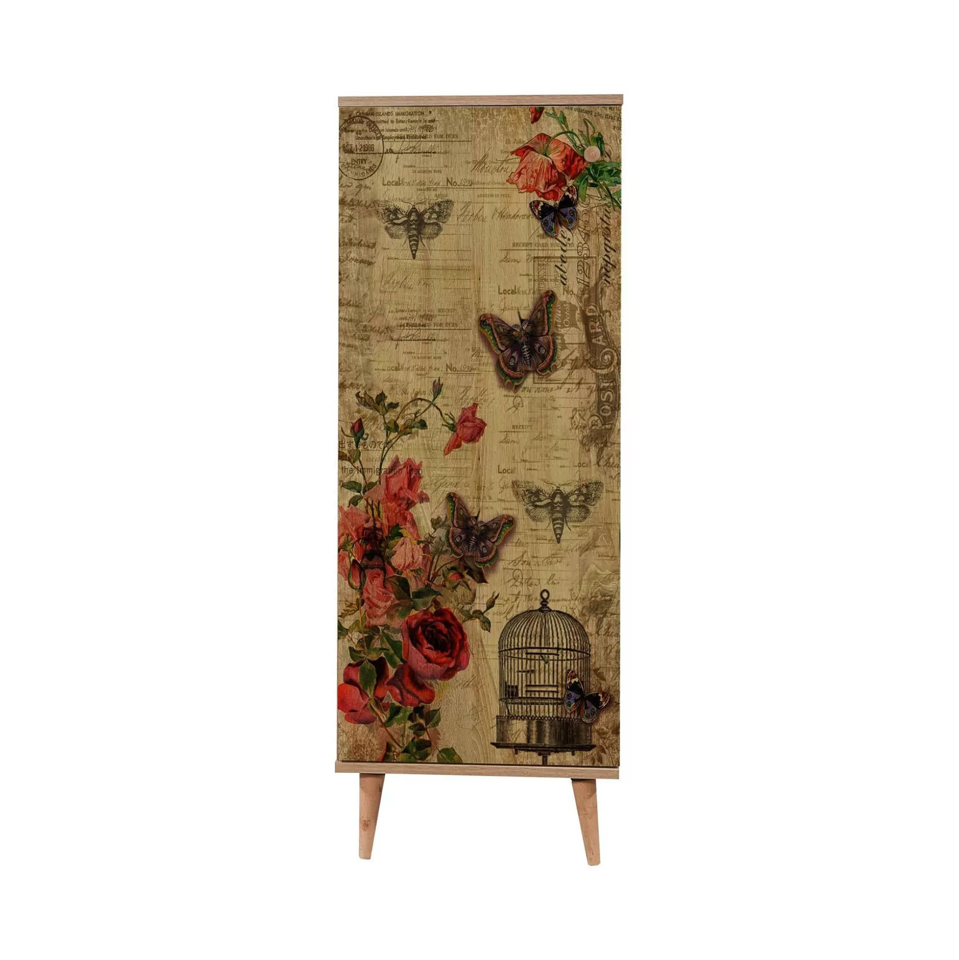 Dmora Scarpiere<Scarpiera Dacrydium, 50x38 h135 cm, Quercia e Multicolore
