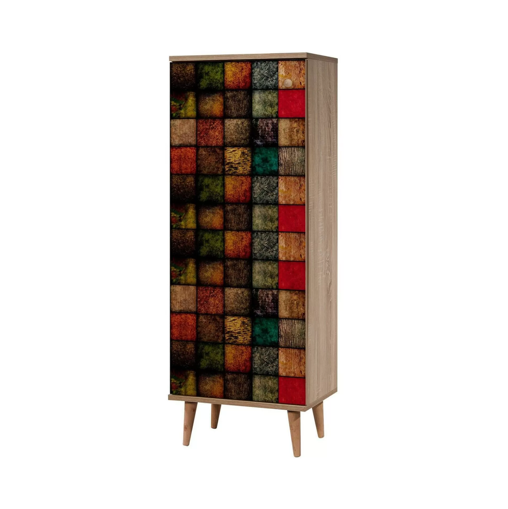 Dmora Scarpiere<Scarpiera Giadeite, 50x38h135 cm, Quercia e Multicolore