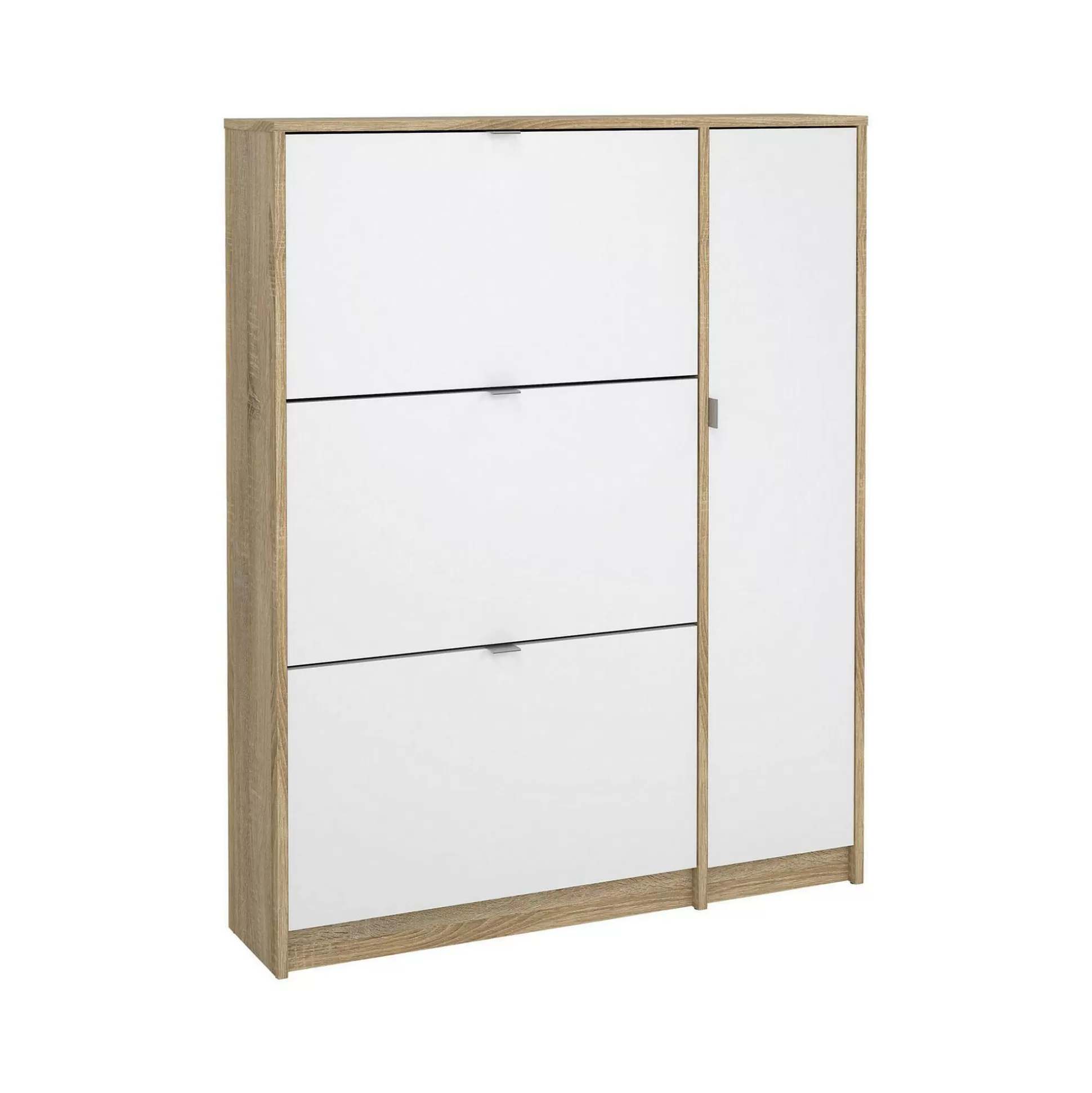 Dmora Scarpiere<Scarpiera Marthe, Mobile portascarpe, Armadio da ingresso multiuso, Mobiletto per calzature, 99x24 h124 cm, Quercia e Bianco