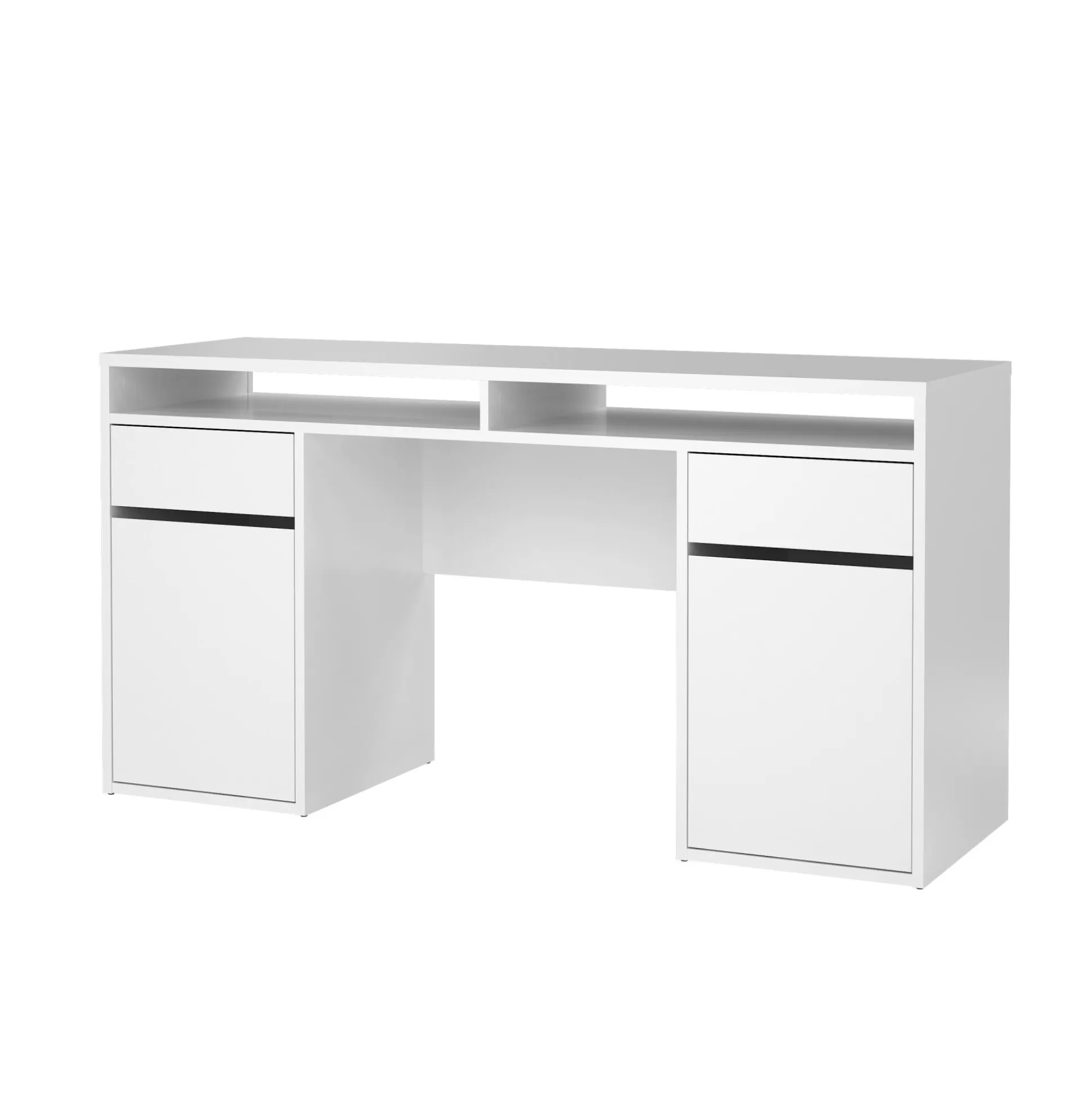 Dmora Scrivanie<Scrivania Dina, Scrittoio multiuso, Tavolo per ufficio porta PC, Piano di lavoro, 48x149 h77 cm, Bianco