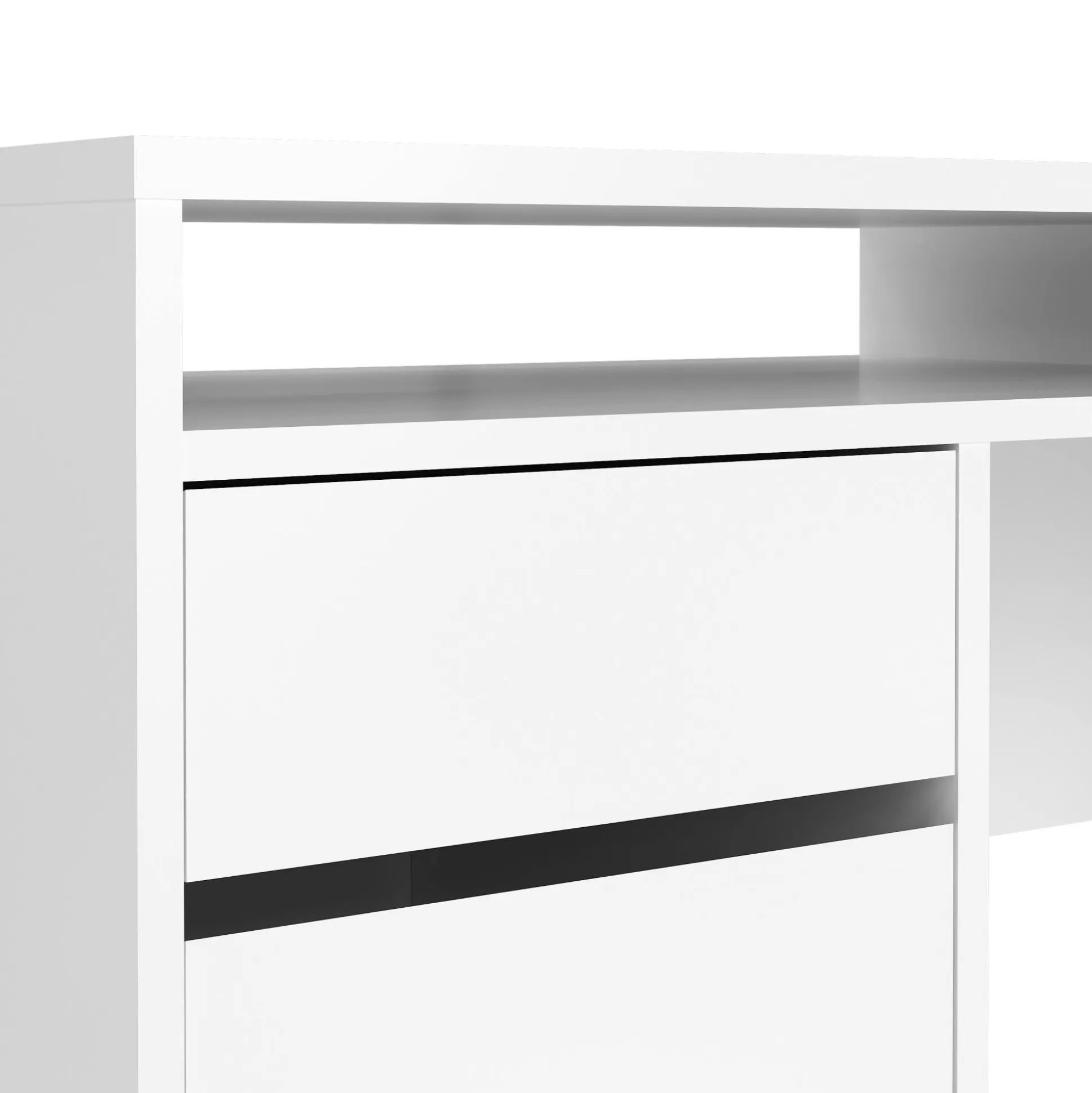 Dmora Scrivanie<Scrivania Dina, Scrittoio multiuso, Tavolo per ufficio porta PC, Piano di lavoro, 48x149 h77 cm, Bianco