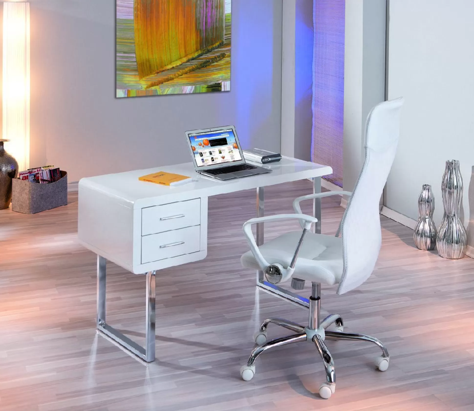 Dmora Scrivanie<Scrivania Neustadt, Scrittoio multiuso, Tavolo per ufficio porta PC, Piano di lavoro, 120x55 h76 cm,