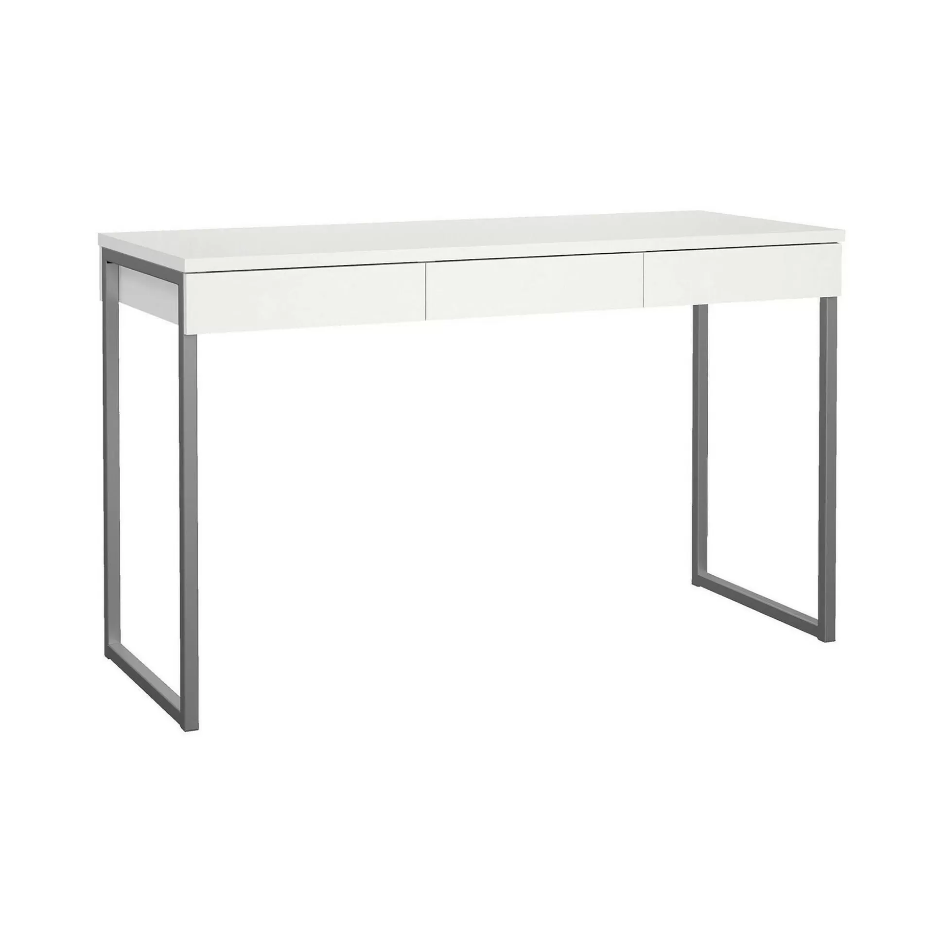 Dmora Scrivanie<Scrivania Pascale, Scrittoio multiuso, Tavolo per ufficio porta PC, Piano di lavoro, 126x52 h77 cm, Bianco
