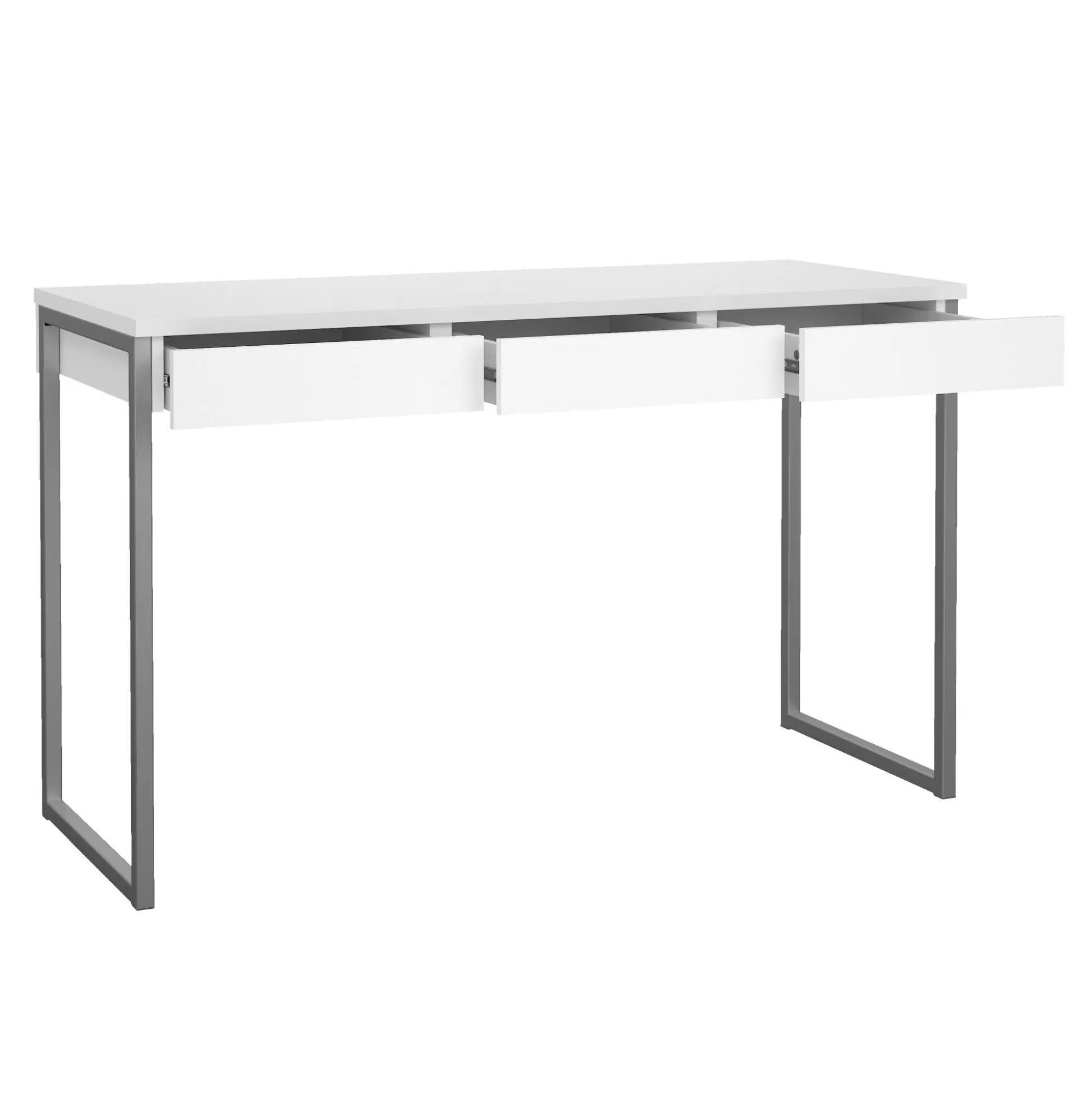 Dmora Scrivanie<Scrivania Pascale, Scrittoio multiuso, Tavolo per ufficio porta PC, Piano di lavoro, 126x52 h77 cm, Bianco