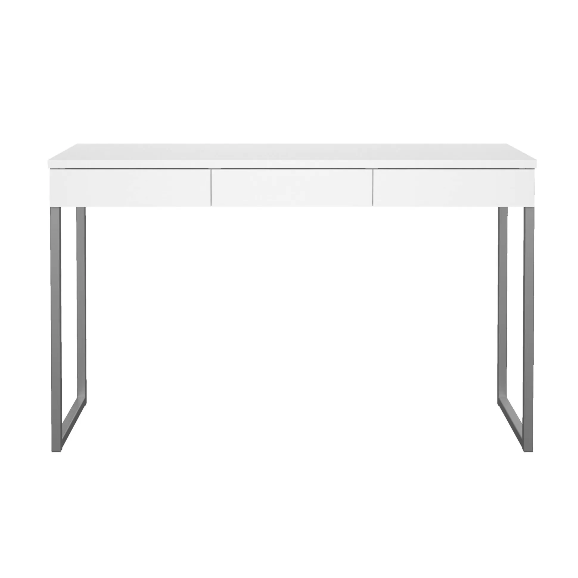 Dmora Scrivanie<Scrivania Pascale, Scrittoio multiuso, Tavolo per ufficio porta PC, Piano di lavoro, 126x52 h77 cm, Bianco