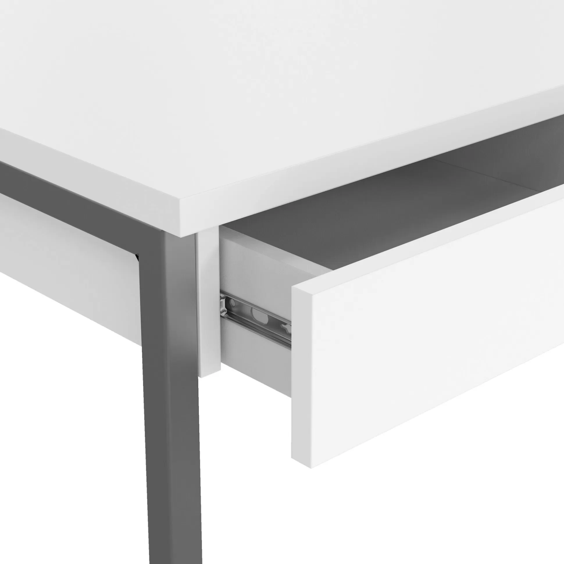 Dmora Scrivanie<Scrivania Pascale, Scrittoio multiuso, Tavolo per ufficio porta PC, Piano di lavoro, 126x52 h77 cm, Bianco