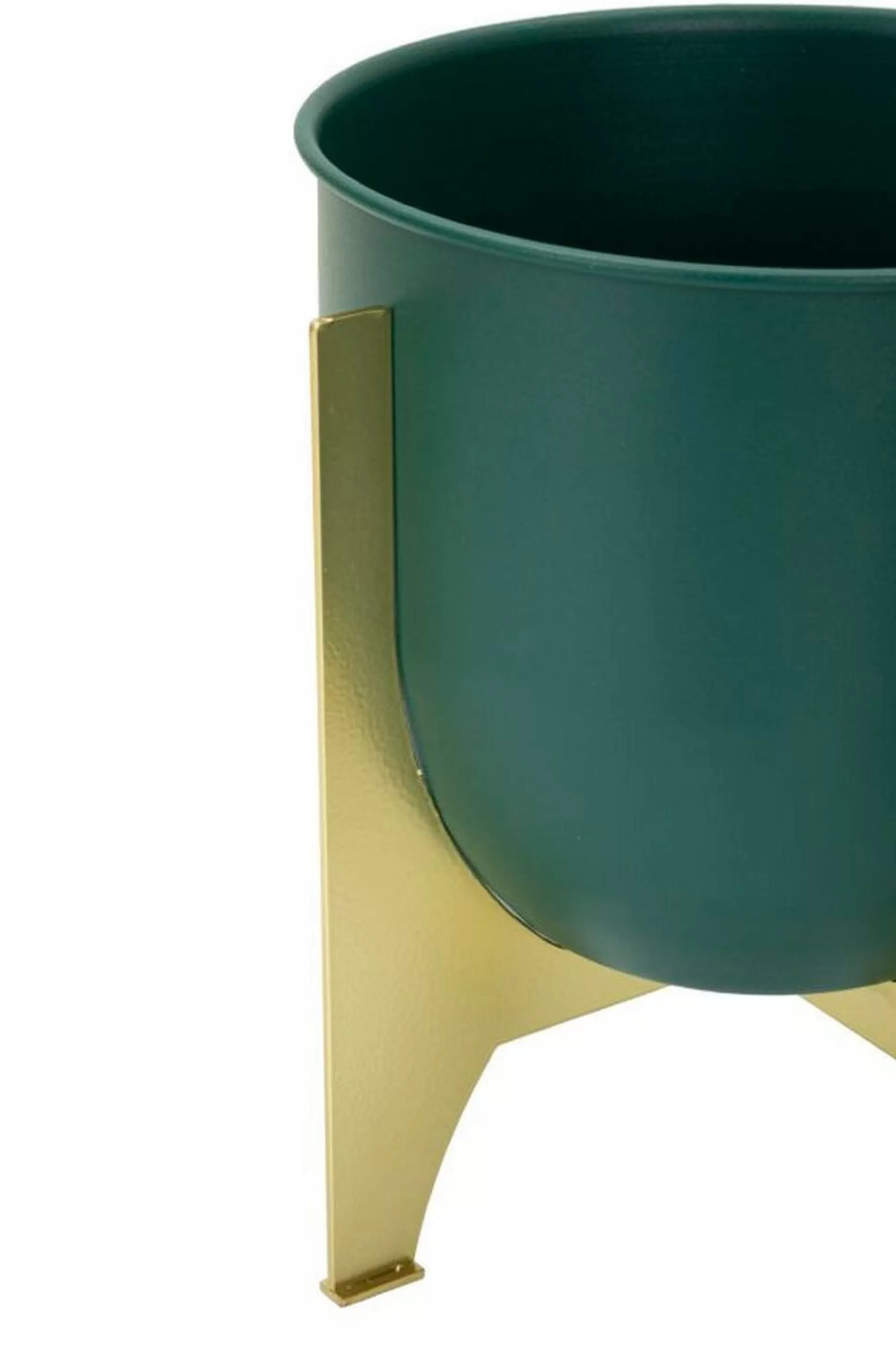 Dmora Oggettistica<Set di 2 portavasi Barbena, 25x25 h26 cm, Verde e Oro