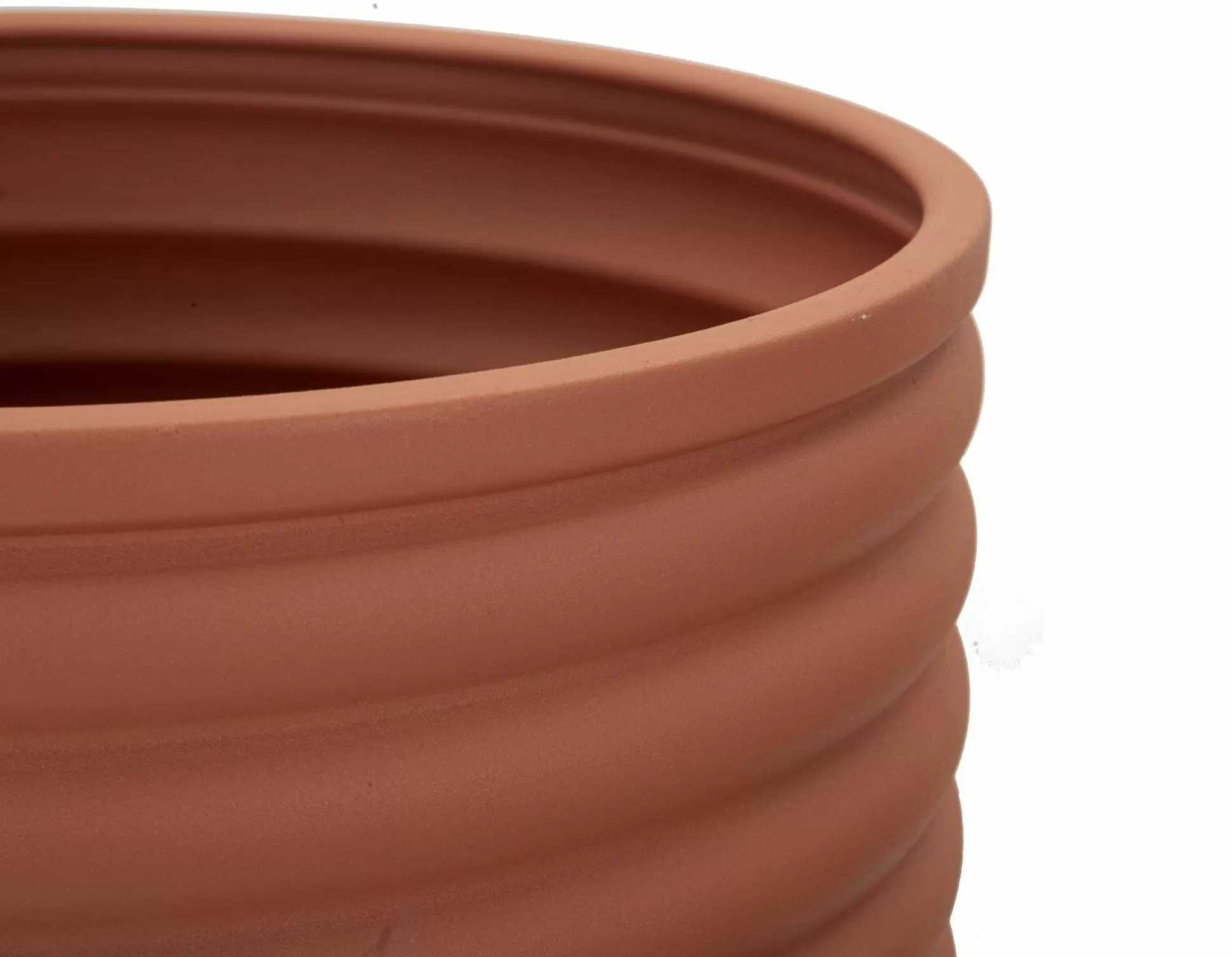 Dmora Oggettistica<Set di 3 portavasi Cisterna, 36x36 h57 cm, Terracotta e Nero