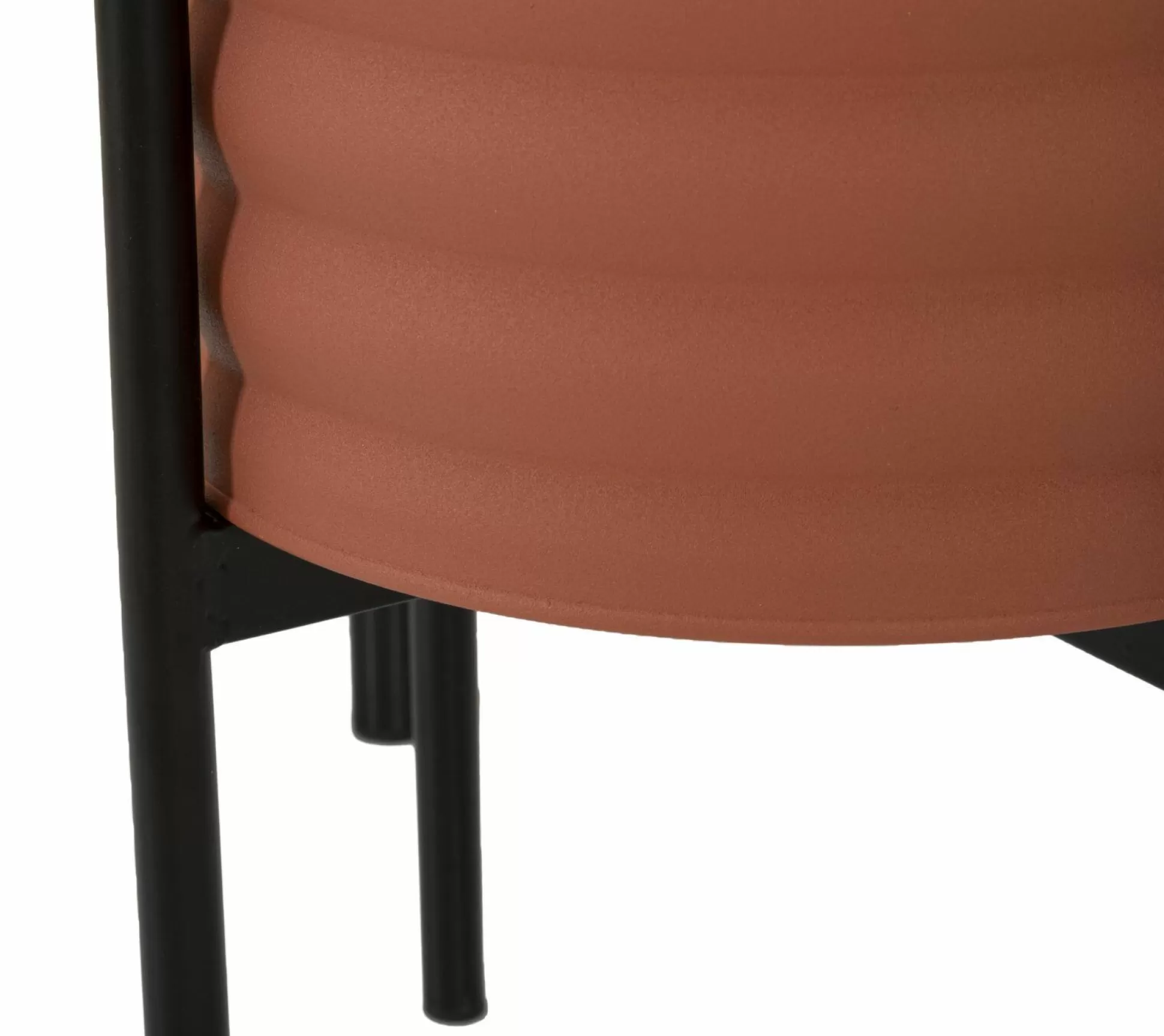Dmora Oggettistica<Set di 3 portavasi Cisterna, 36x36 h57 cm, Terracotta e Nero