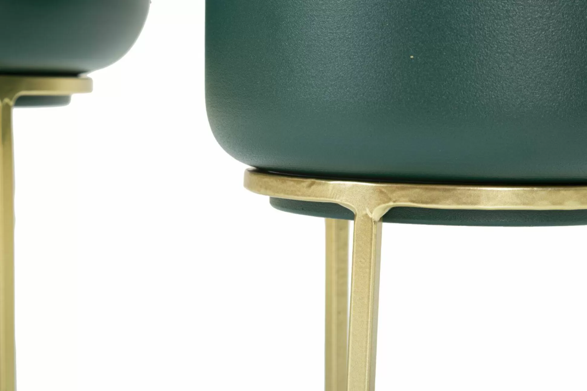 Dmora Oggettistica<Set di 2 portavasi Subequo, 20x20 h29 cm, Verde e Oro