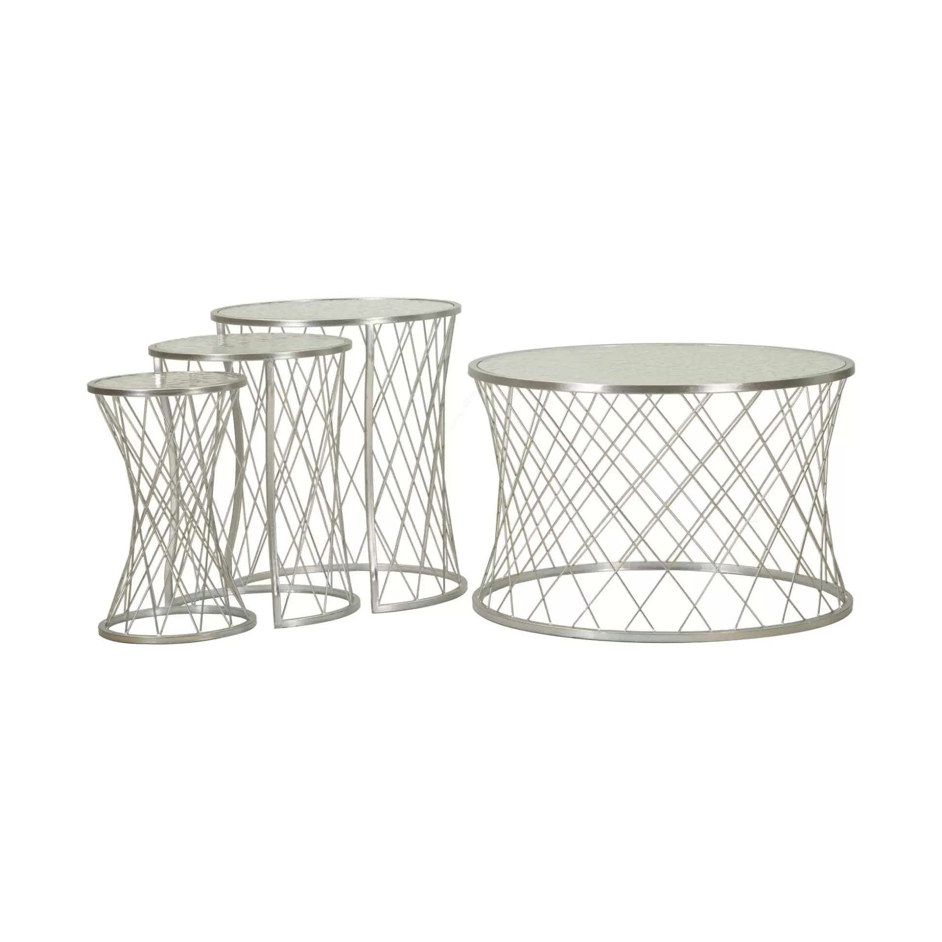 Dmora Tavolini Da Salotto<Set di 4 tavolini da salotto Cabiaglio, 70x70 h55 cm,
