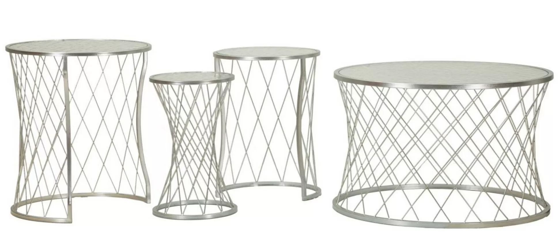 Dmora Tavolini Da Salotto<Set di 4 tavolini da salotto Cabiaglio, 70x70 h55 cm,