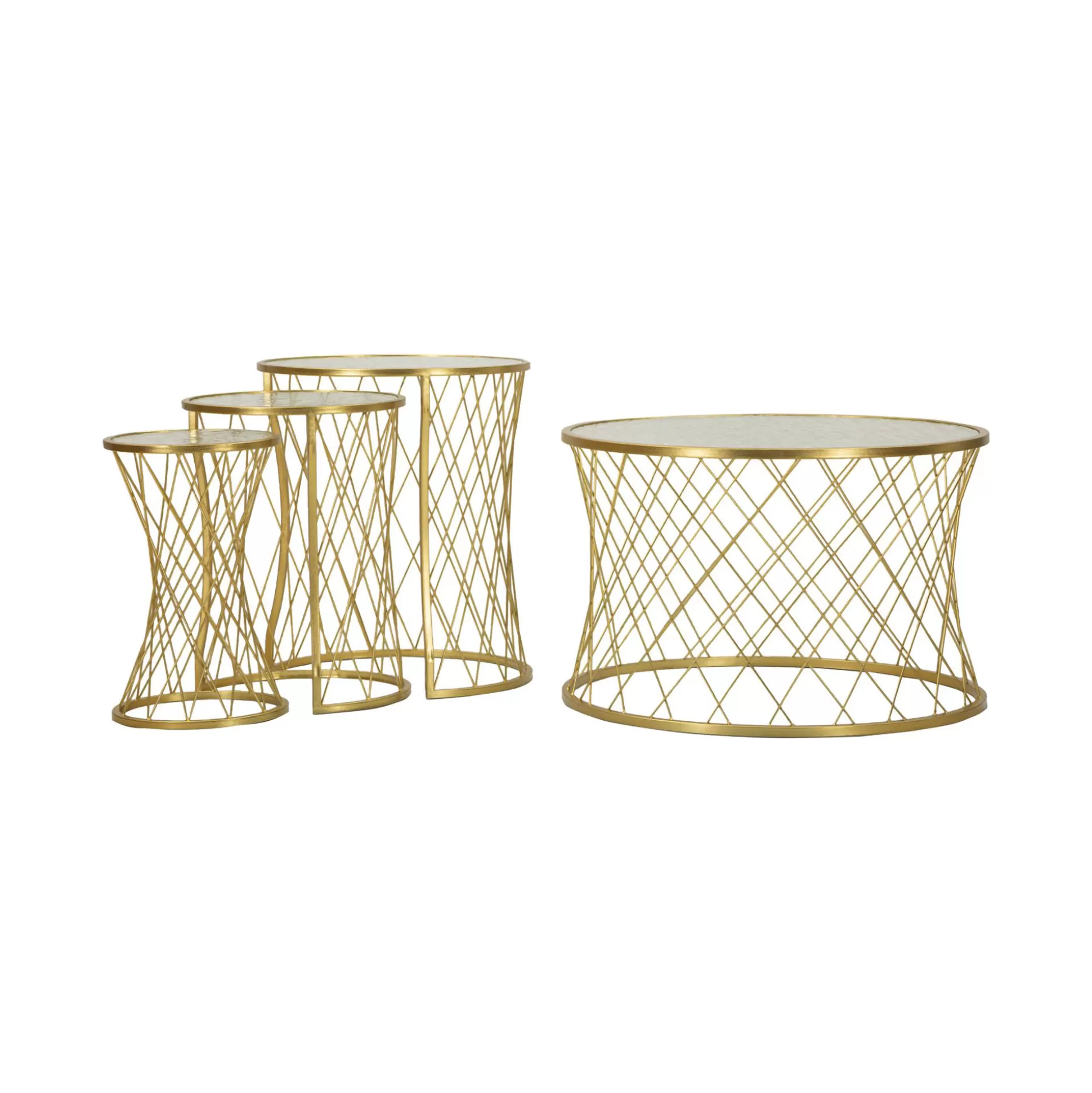 Dmora Tavolini Da Salotto<Set di 4 tavolini da salotto Cabiaglio, 70x70 h55 cm,