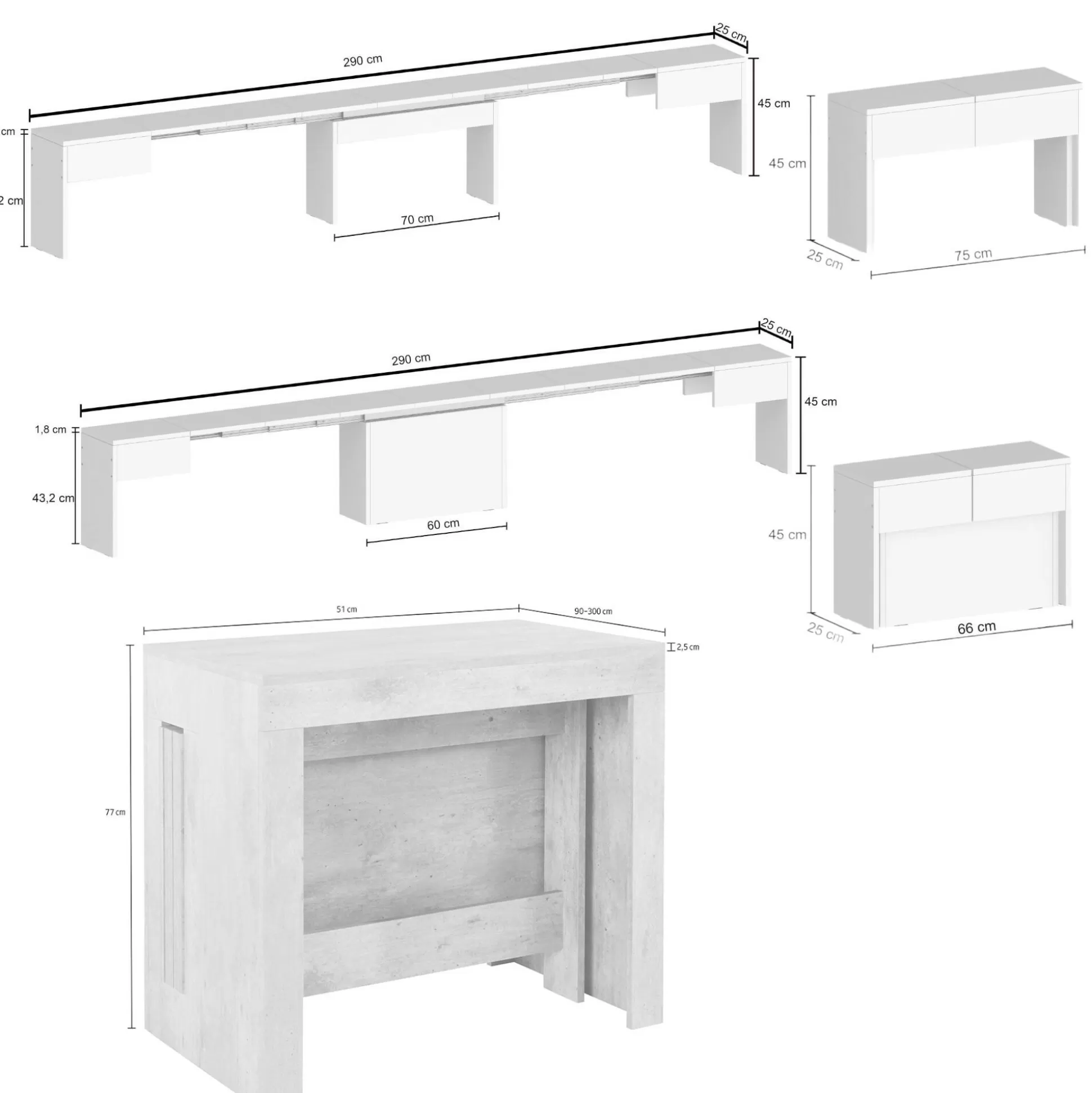 Dmora Set Tavolo E Sedie<Set tavolo e sedie Auditore, 66x25h45 cm,