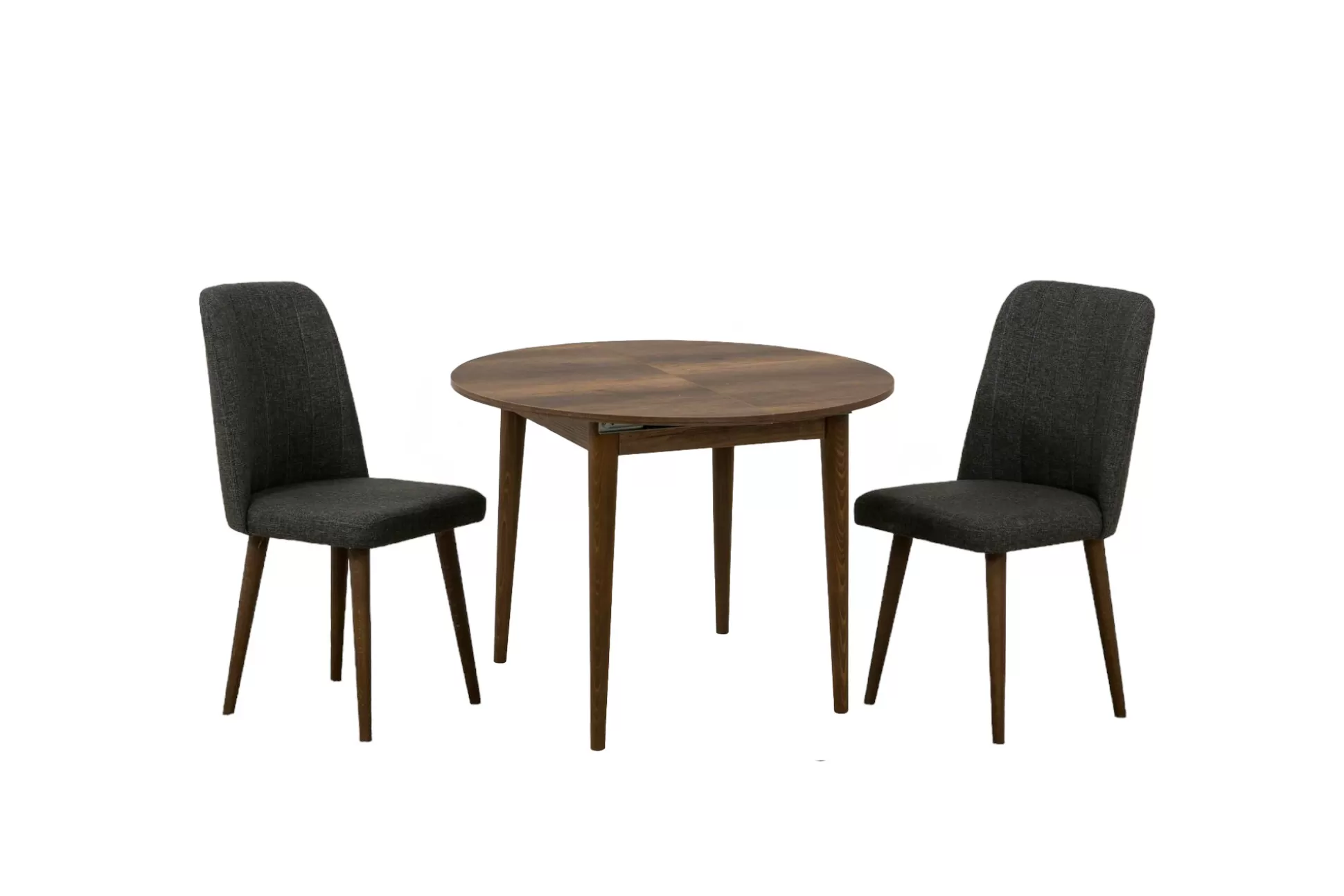 Dmora Set Tavolo E Sedie<Set tavolo e sedie Bee, 100x100h75 cm, Noce e Antracite
