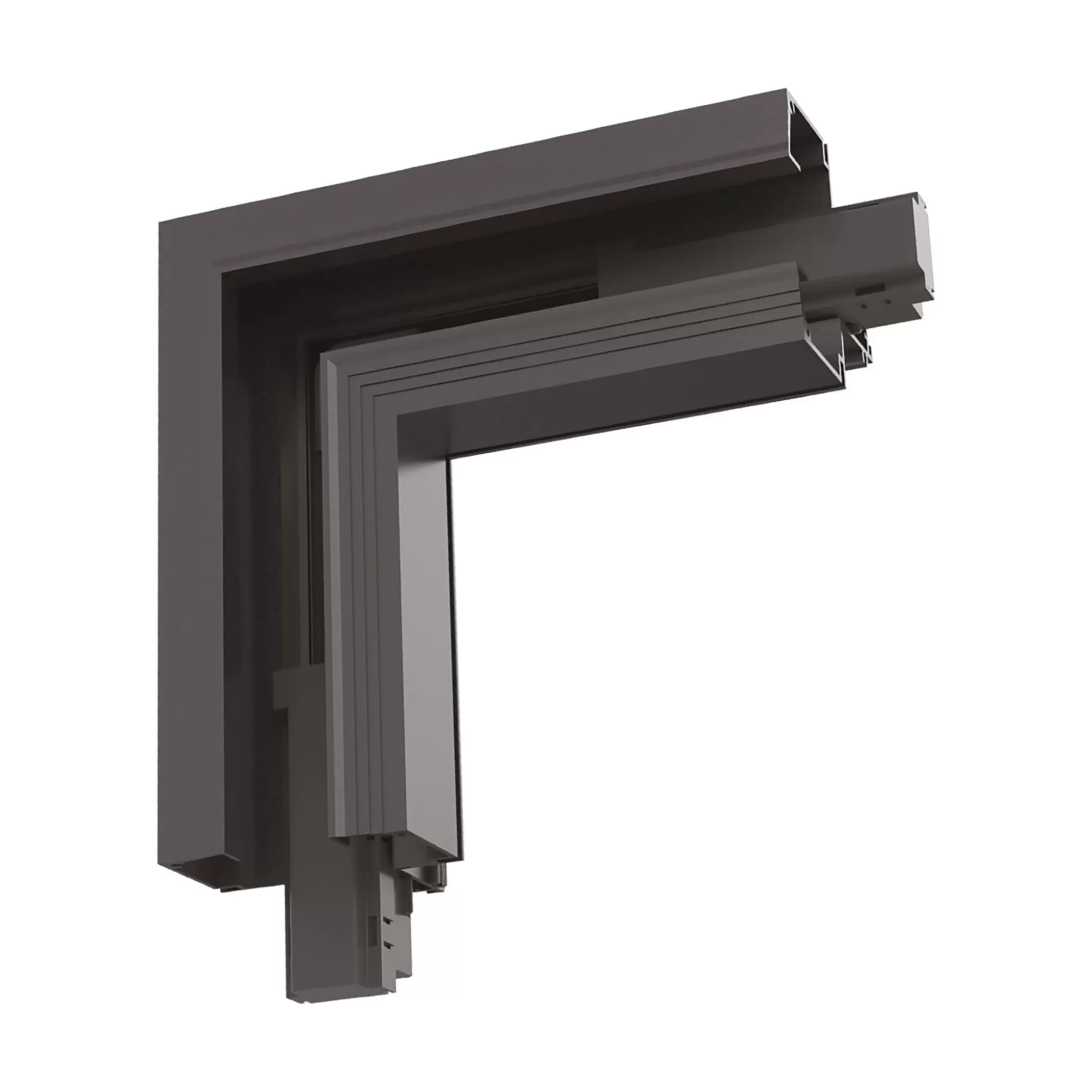 Dmora Sistemi Luce Binari<Sistema luce binario ARCA CORNER RECESSED RIGHT LEFT+CONNECTOR BK, 23 x 23 x h9 cm,