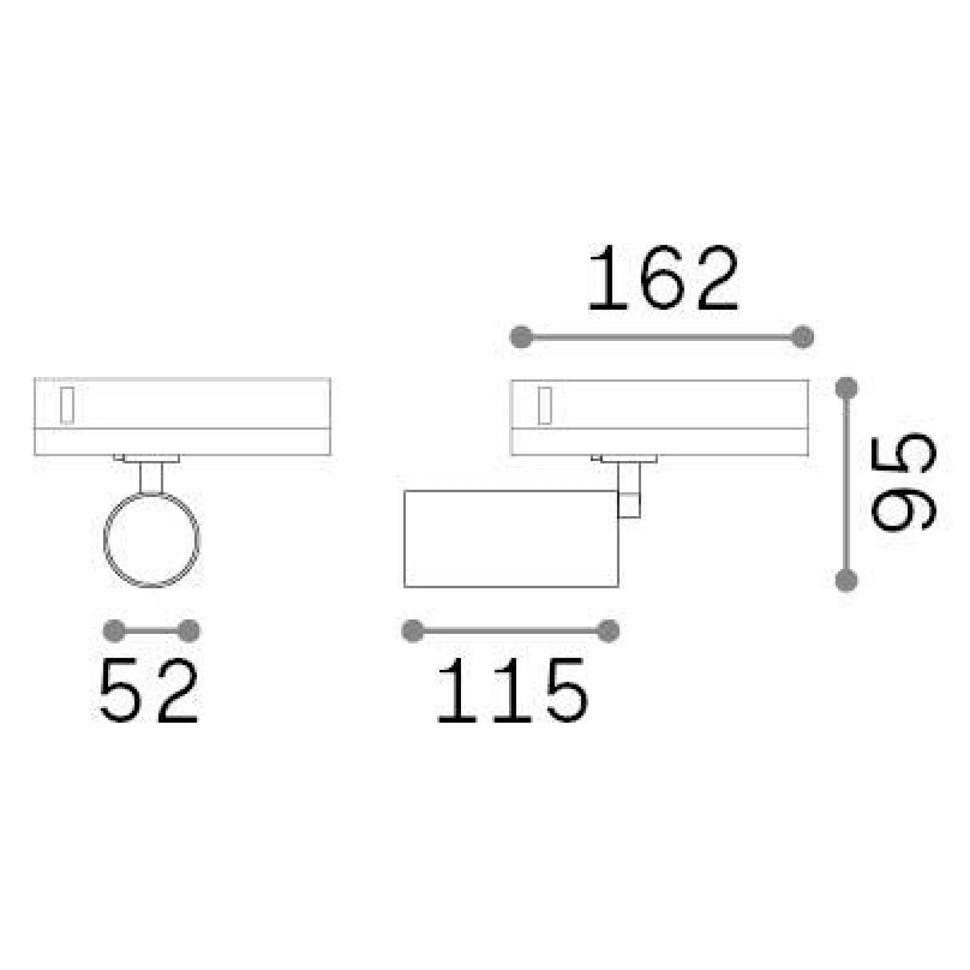 Dmora Sistemi Luce Binari<Sistema luce binario BYTE LED 21W WH, 16 x 5 x h19 cm,