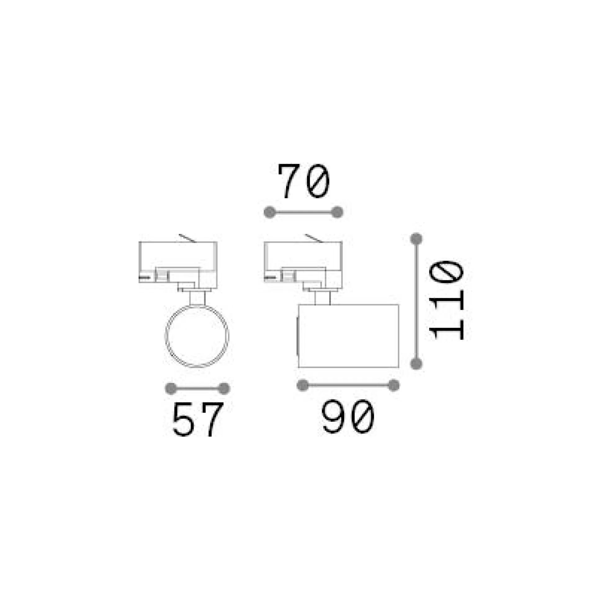 Dmora Sistemi Luce Binari<Sistema luce binario BYTE TRACK , 6 x 7 x h11 cm,