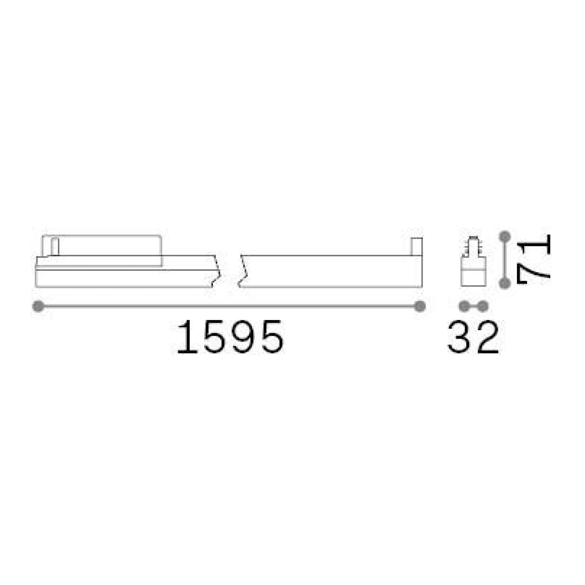 Dmora Sistemi Luce Binari<Sistema luce binario DISPLAY ACCENT D1595 3000K WH, 160 x 3 x h7 cm,