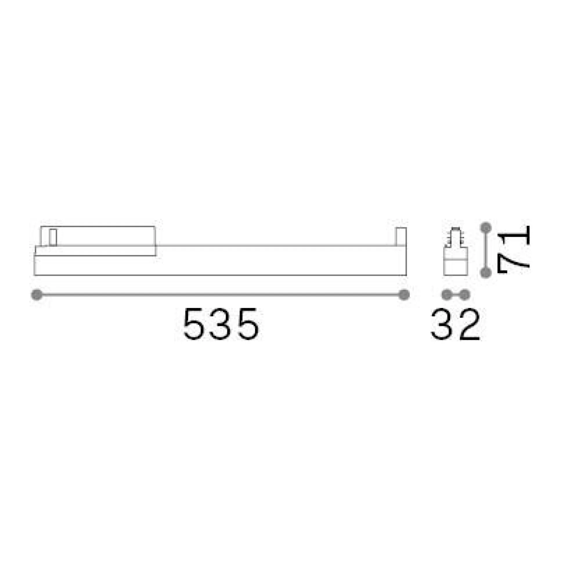 Dmora Sistemi Luce Binari<Sistema luce binario DISPLAY ACCENT D0535 4000K WH, 54 x 3 x h7 cm,
