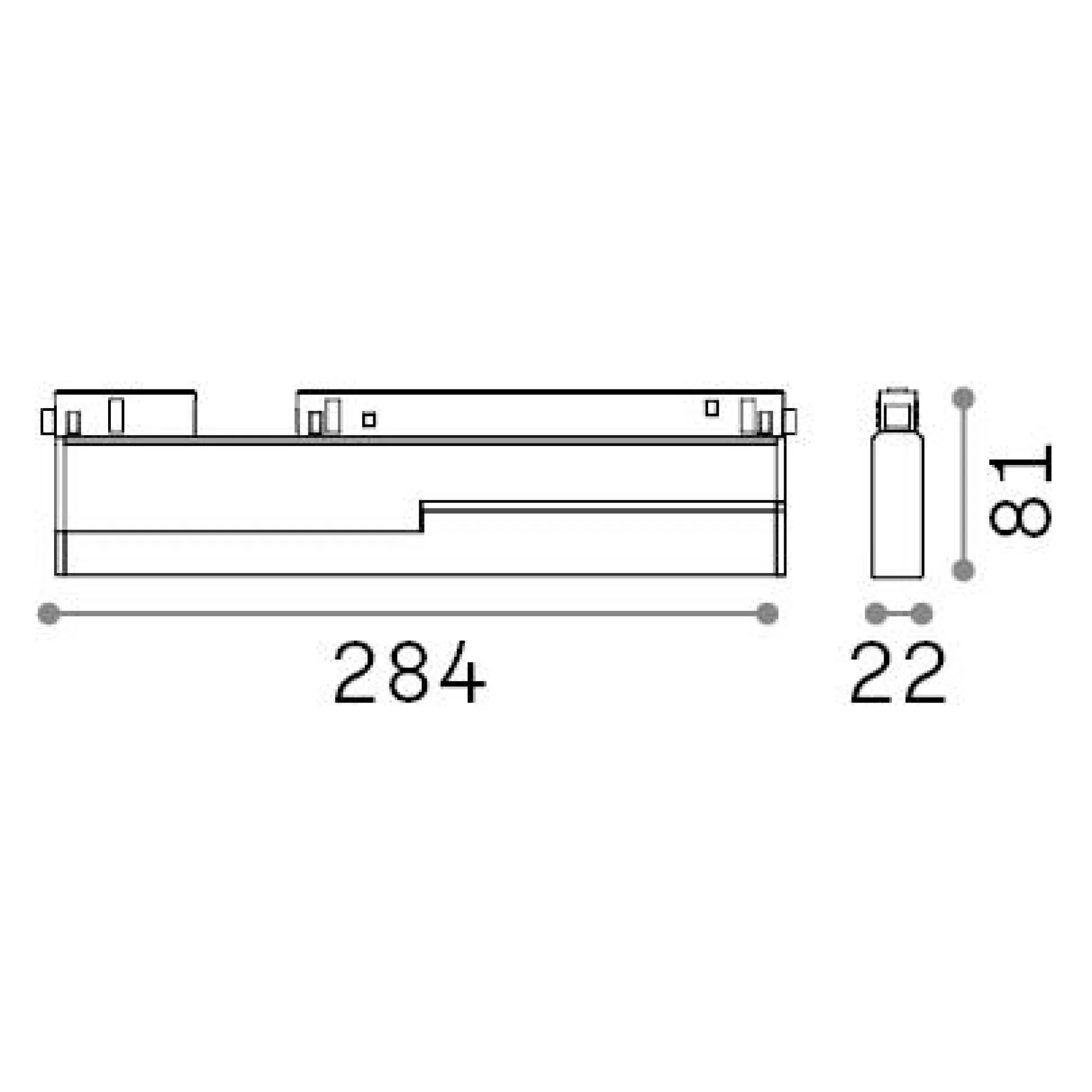 Dmora Sistemi Luce Binari<Sistema luce binario EGO FLEXIBLE WIDE 07W 3000K 1-10V BK, 28 x 2 x h9 cm,
