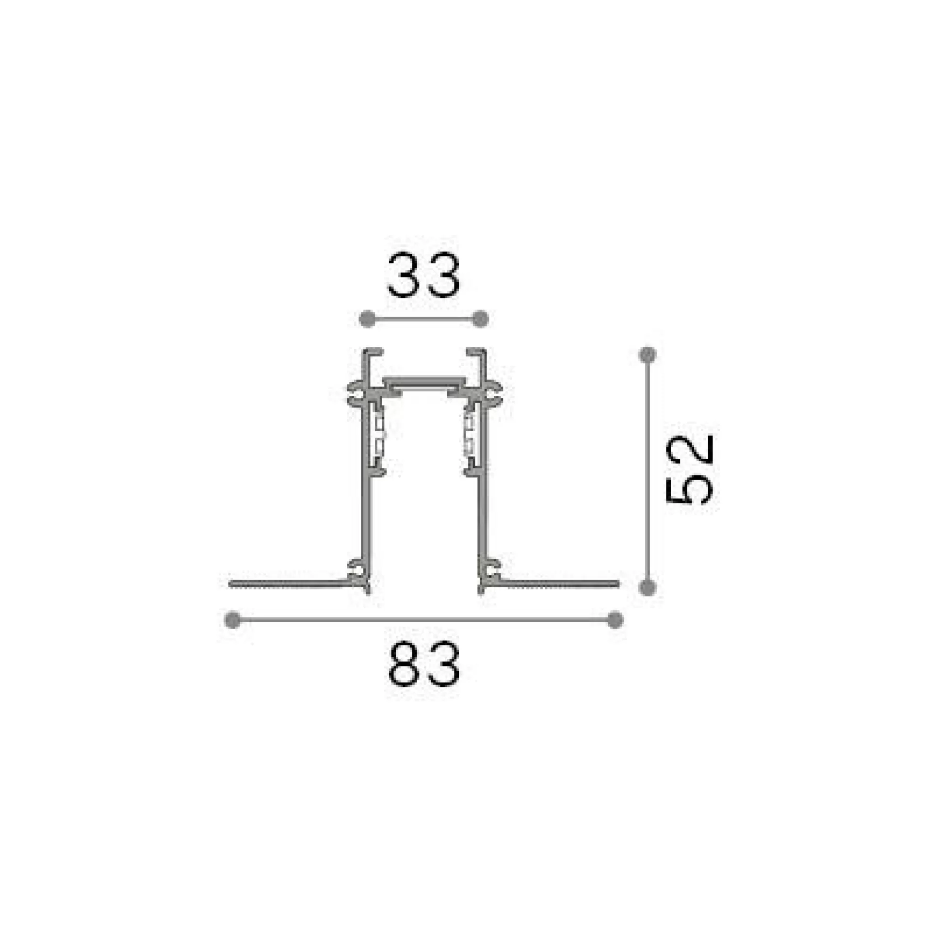 Dmora Sistemi Luce Binari<Sistema luce binario EGO PROFILE RECESSED EASY 1000 mm BK, 100 x 8 x h5 cm,
