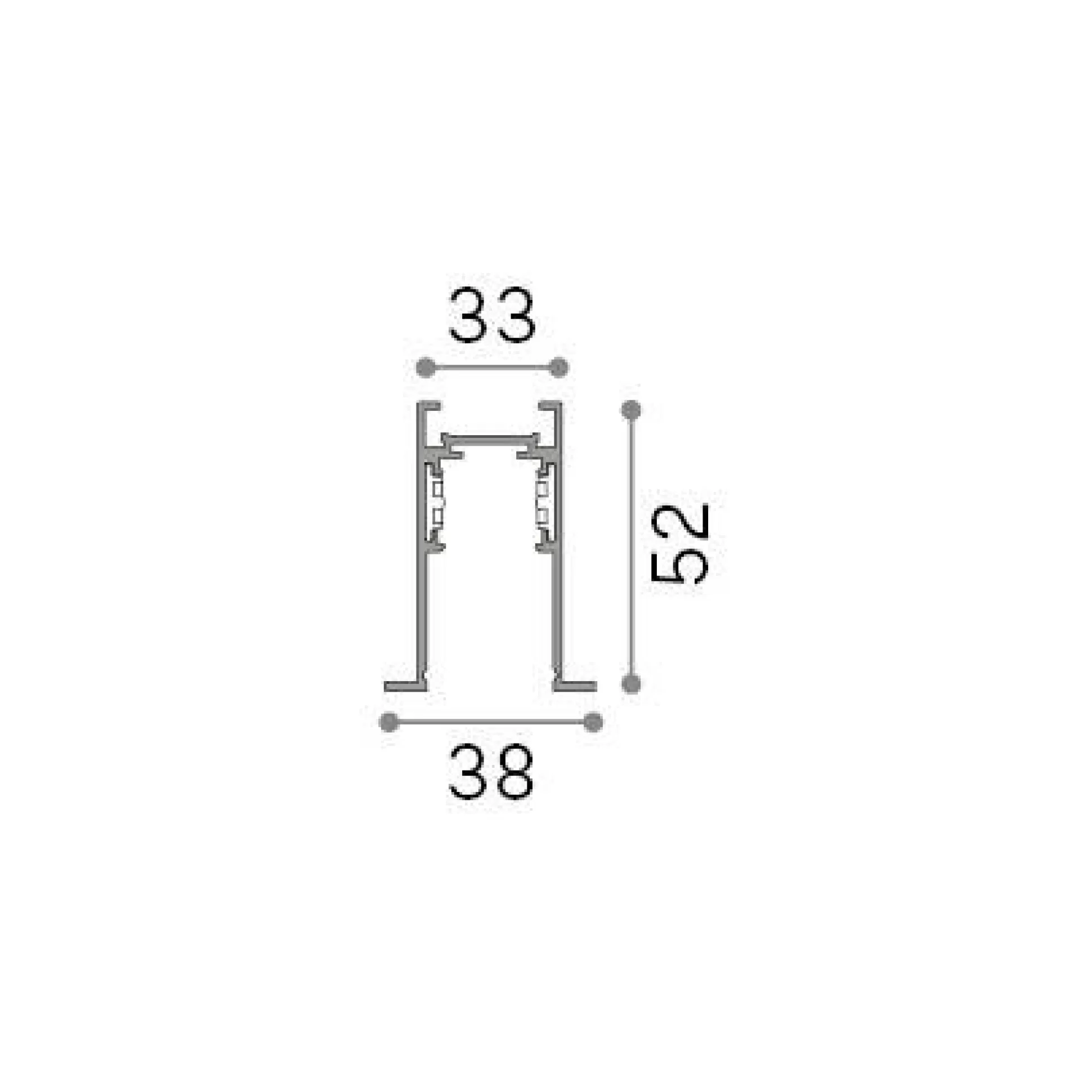 Dmora Sistemi Luce Binari<Sistema luce binario EGO PROFILE RECESSED TRIM 2000 mm BK, 200 x 4 x h5 cm,