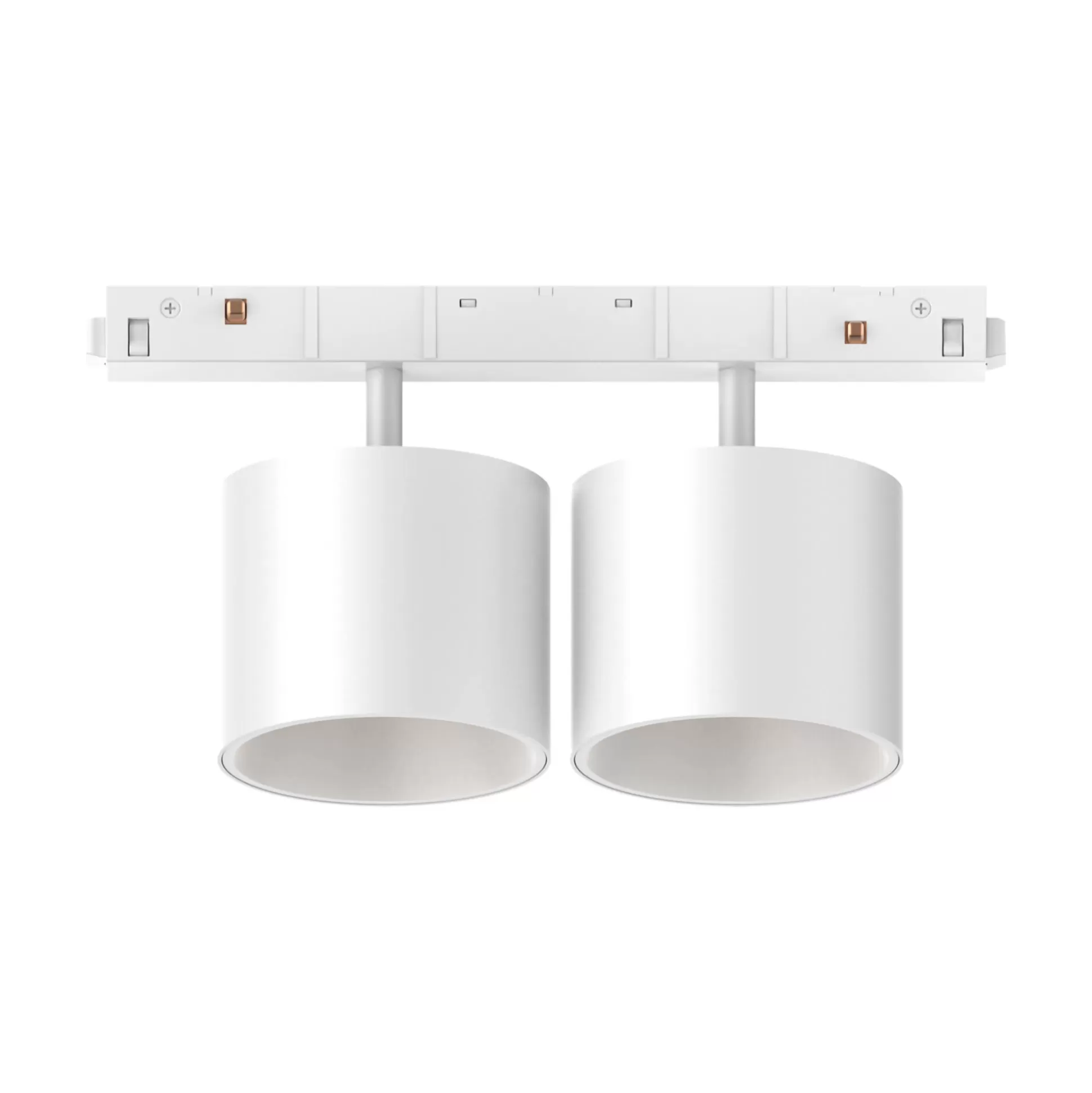 Dmora Sistemi Luce Binari<Sistema luce binario EGO TRACK DOUBLE BIG 20W 3000K ON-OFF WH, 19 x 7 x h11 cm,