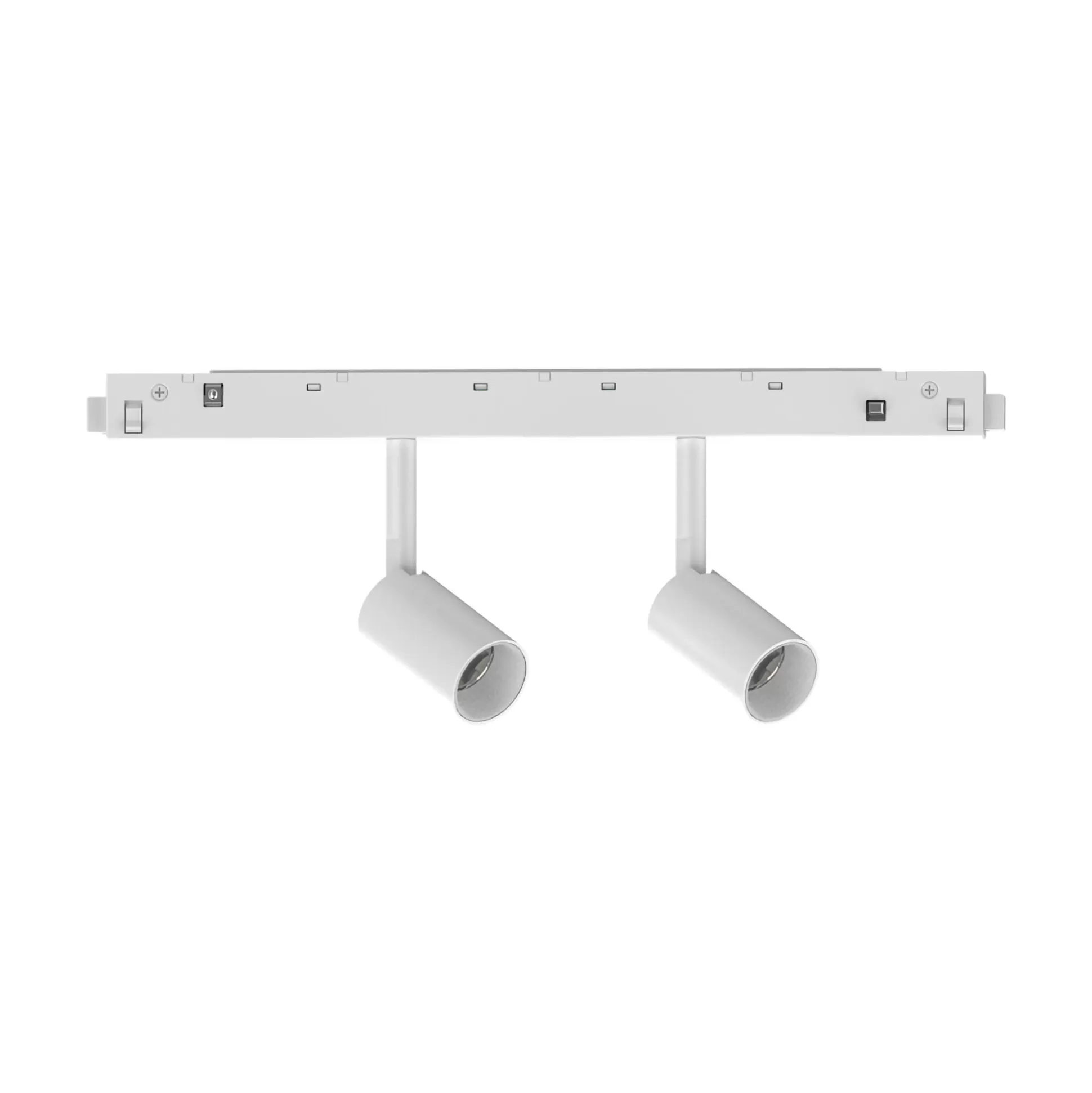 Dmora Sistemi Luce Binari<Sistema luce binario EGO TRACK DOUBLE 05W 3000K ON-OFF WH, 19 x 3 x h10 cm,