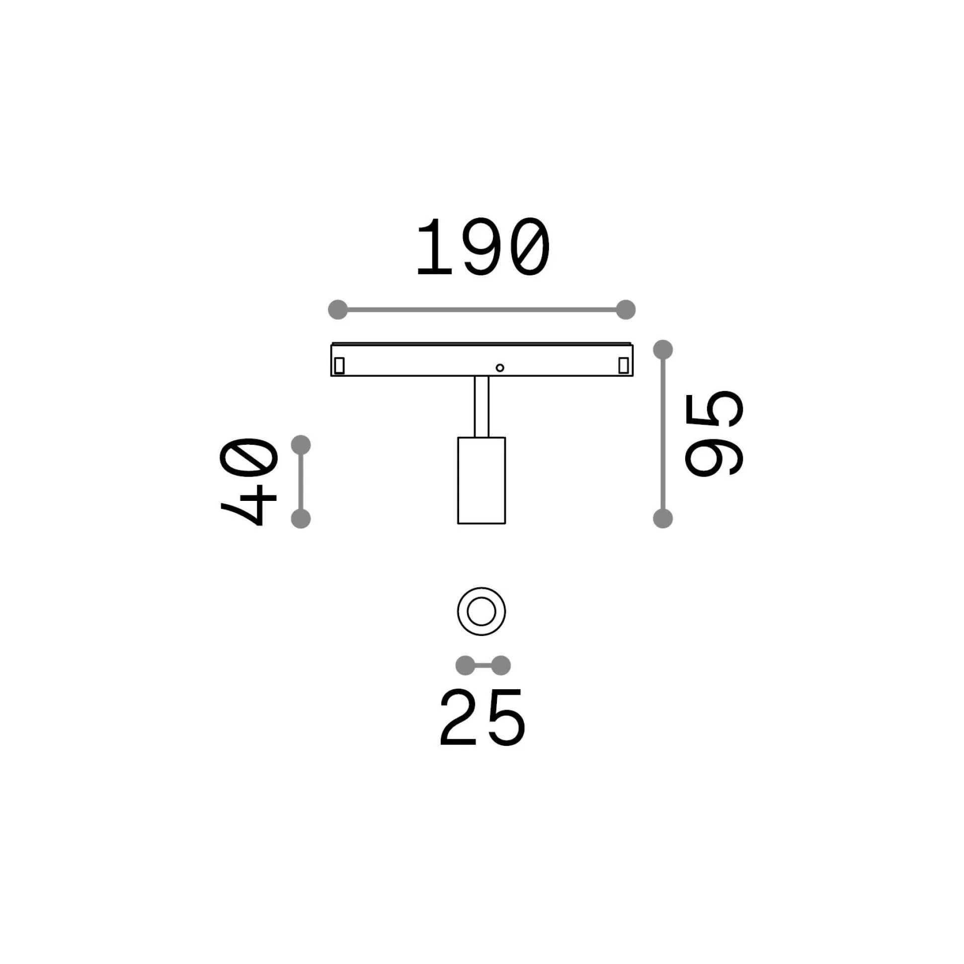 Dmora Sistemi Luce Binari<Sistema luce binario EGO TRACK SINGLE 03W 3000K ON-OFF BK, 19 x 3 x h10 cm,