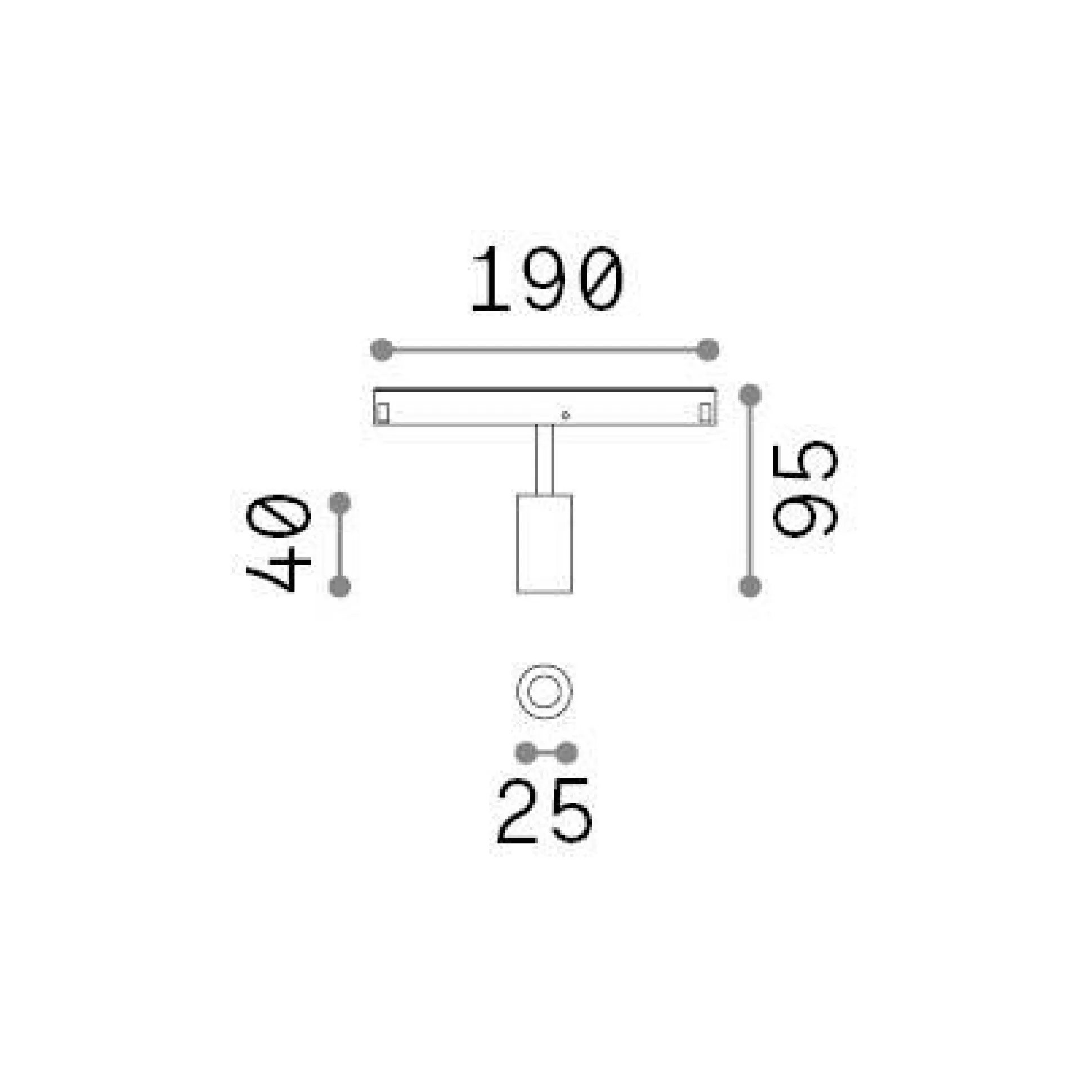 Dmora Sistemi Luce Binari<Sistema luce binario EGO TRACK SINGLE 03W 3000K ON-OFF GD, 19 x 3 x h10 cm,