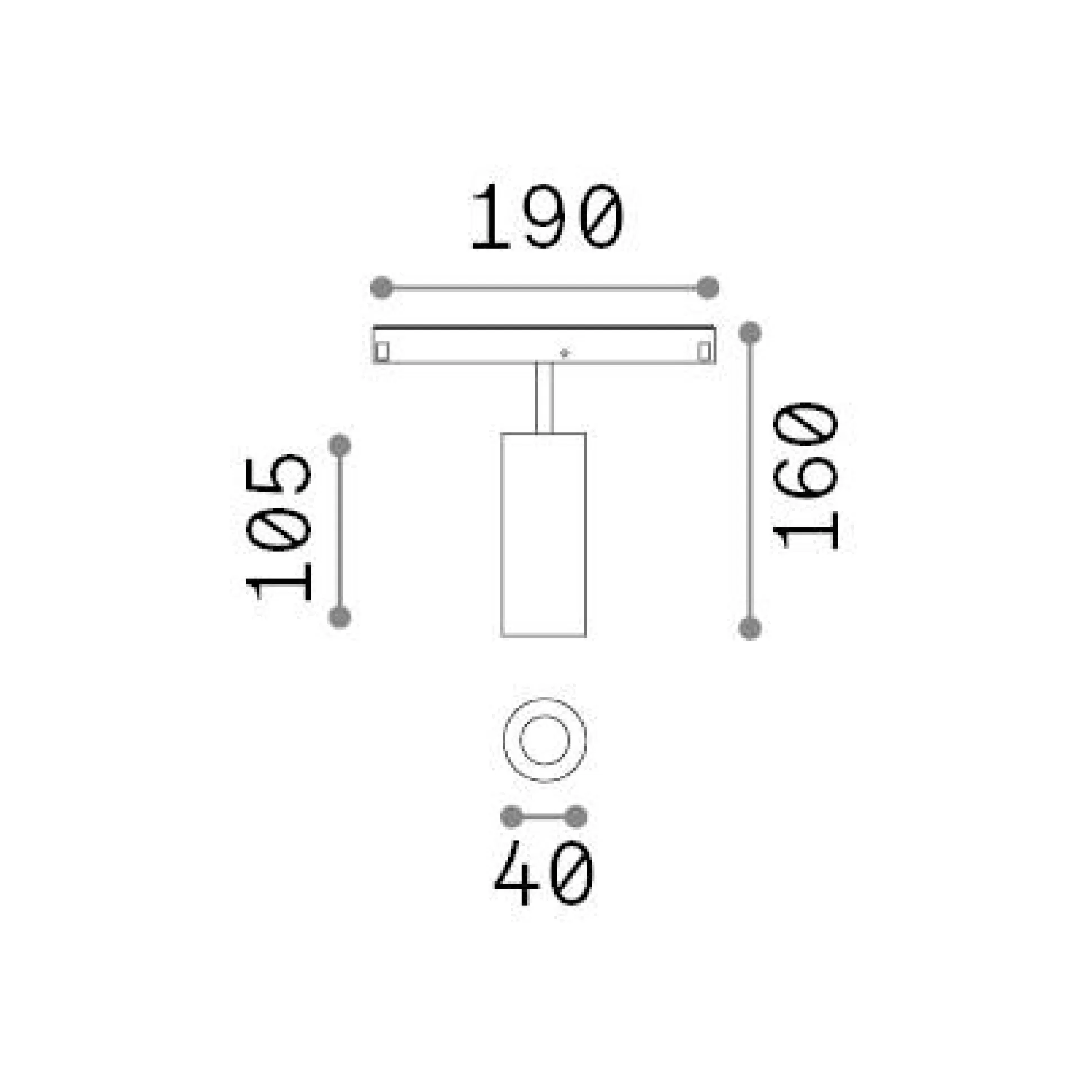 Dmora Sistemi Luce Binari<Sistema luce binario EGO TRACK SINGLE 12W 3000K 1-10V BK, 19 x 4 x h16 cm,