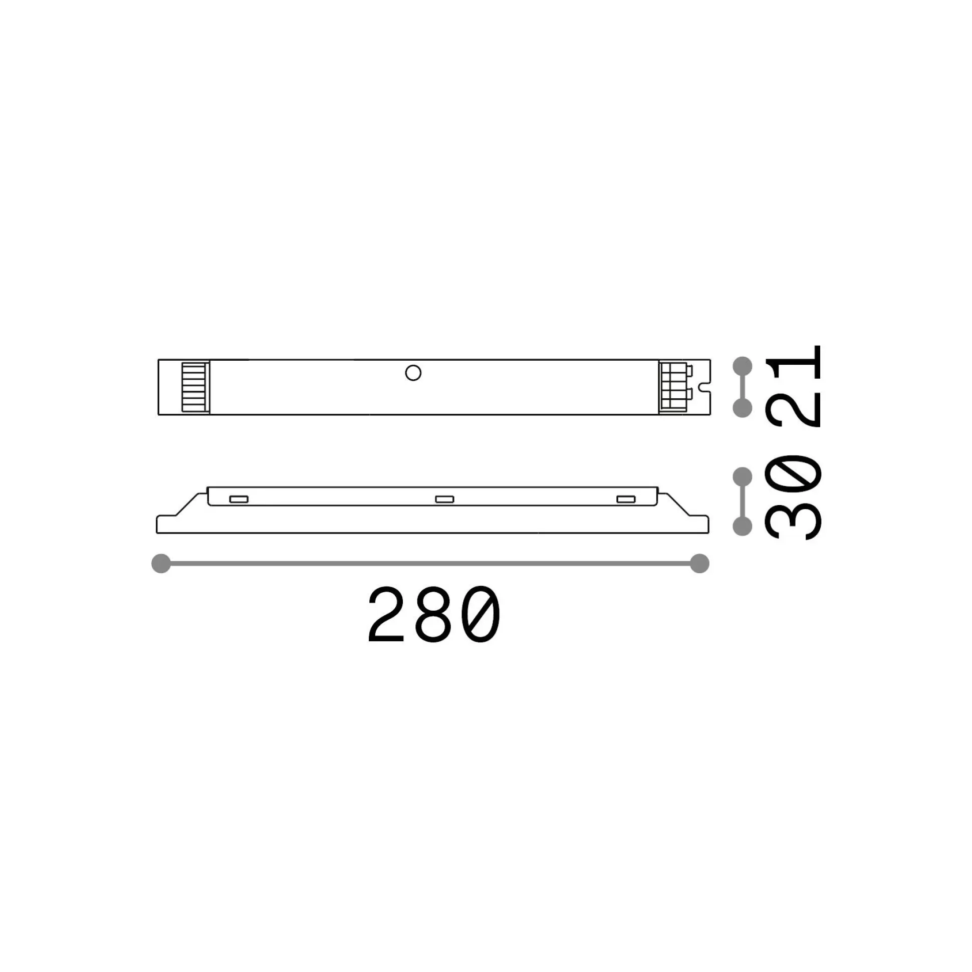 Dmora Sistemi Luce Binari<Sistema luce binario FLUO BI-EMISSION 1200 KIT DRIVERS 1-10V, 28 x 2 x h3 cm,