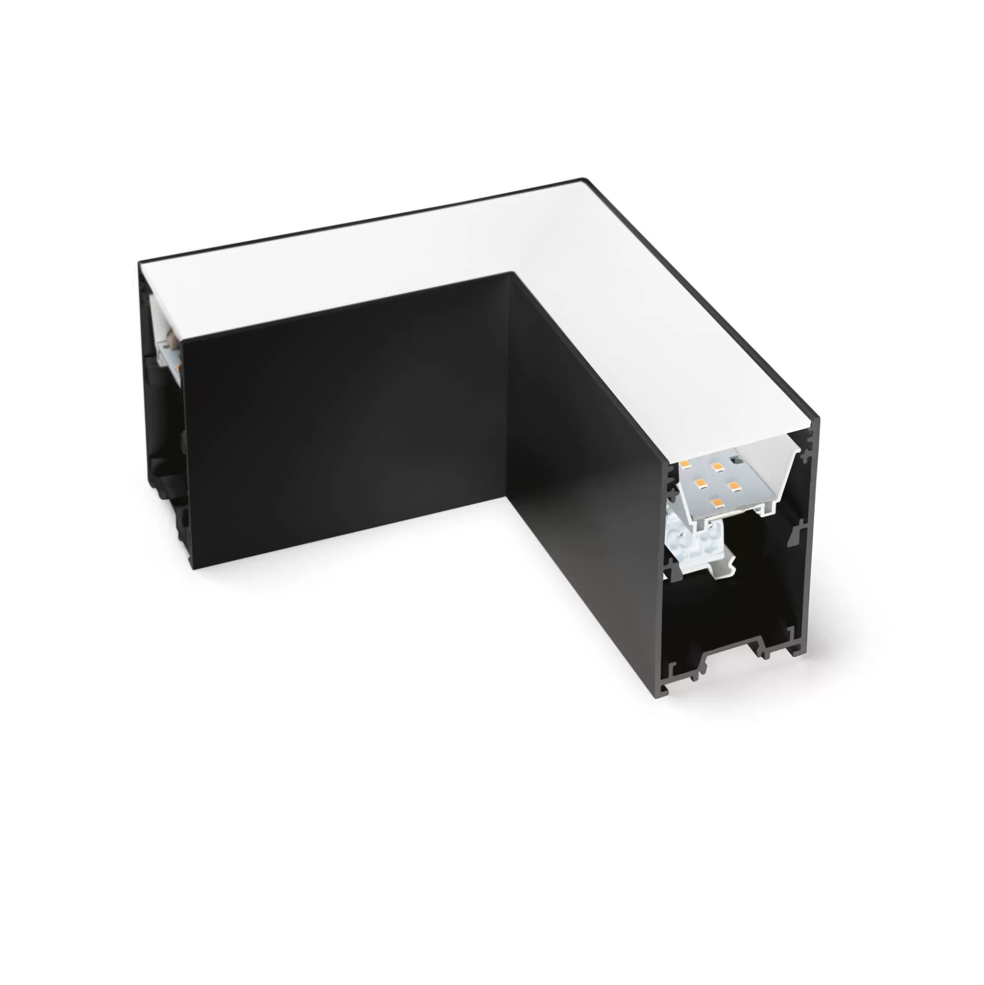 Dmora Sistemi Luce Binari<Sistema luce binario FLUO CORNER 4000K BK, 15 x 15 x h8 cm,