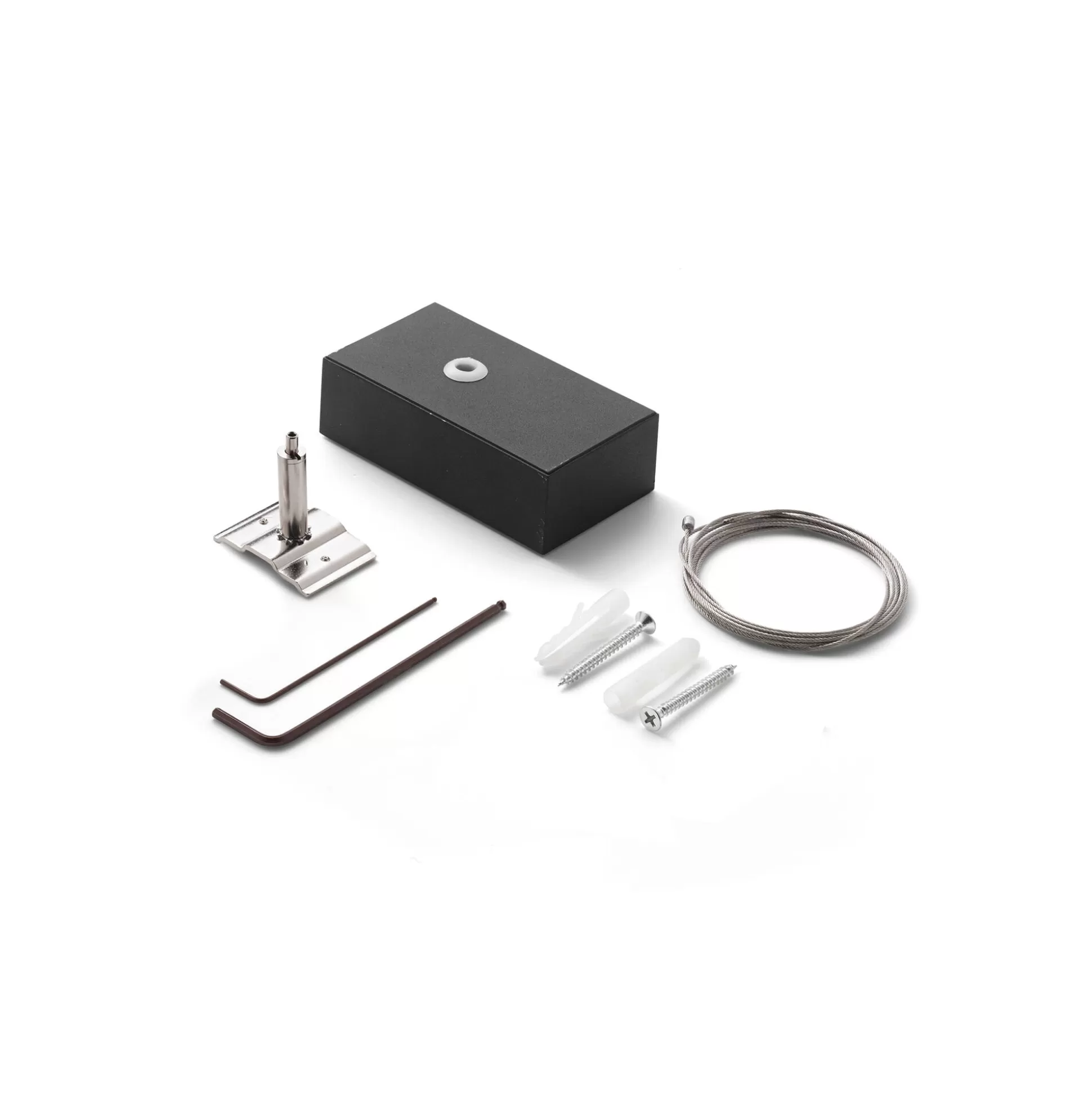 Dmora Sistemi Luce Binari<Sistema luce binario FLUO KIT SINGLE STEEL CABLE 5 MT + BK CEILING CUP, 10 x 6 x h3 cm,