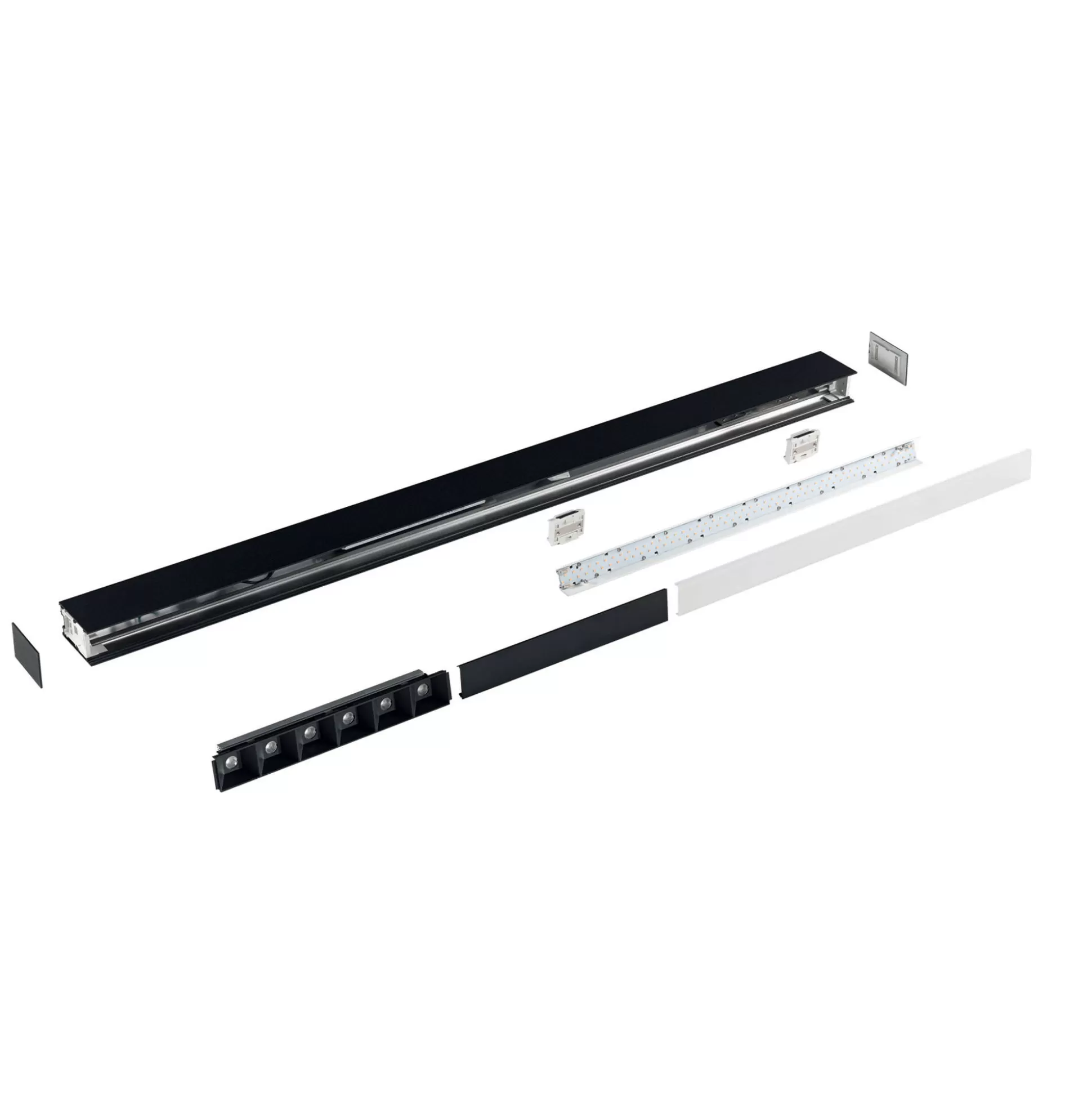 Dmora Sistemi Luce Binari<Sistema luce binario FLUO WIDE 1200 3000K BK, 121 x 5 x h8 cm,