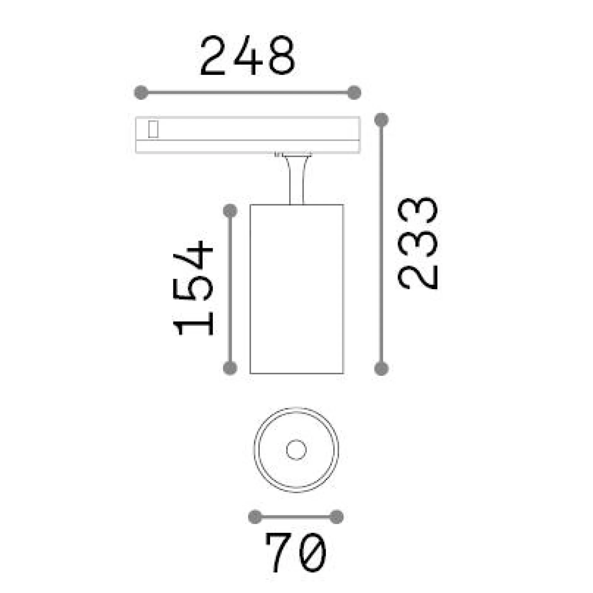 Dmora Sistemi Luce Binari<Sistema luce binario FOX 25W CRI90 3000K DALI BK, 25 x 7 x h23 cm,