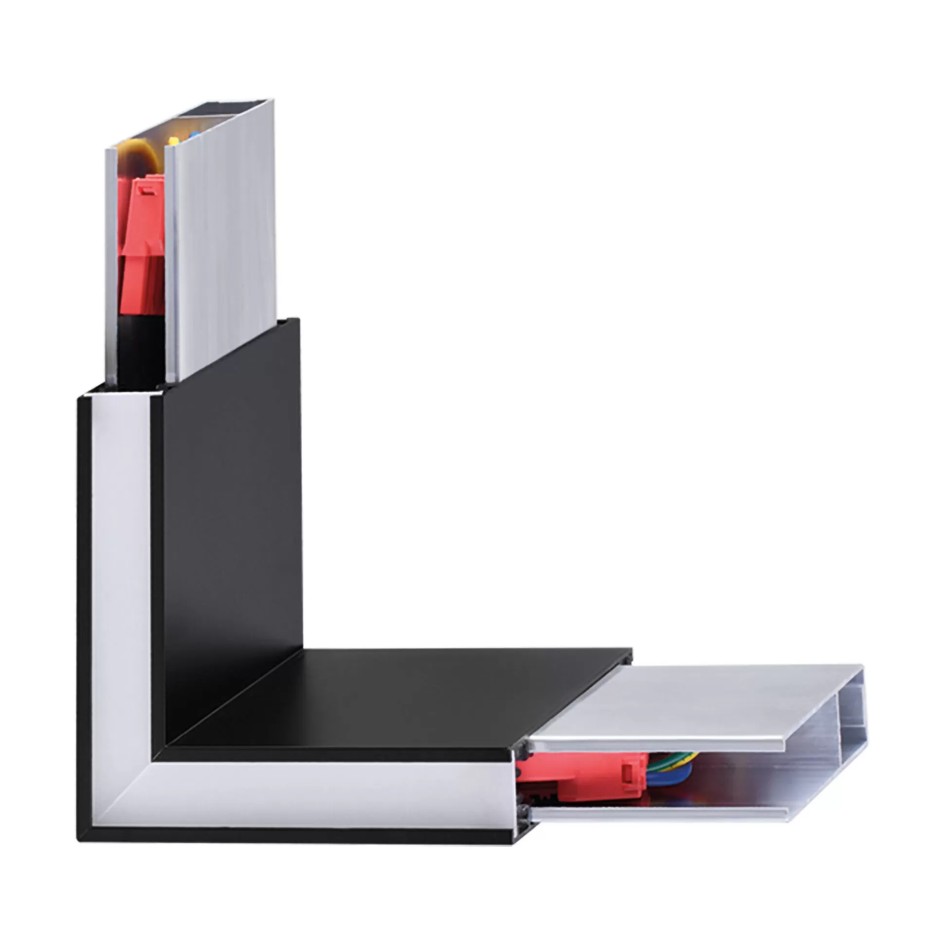 Dmora Sistemi Luce Binari<Sistema luce binario LINUS CORNER 4000K BK, 14 x 2 x h10 cm,