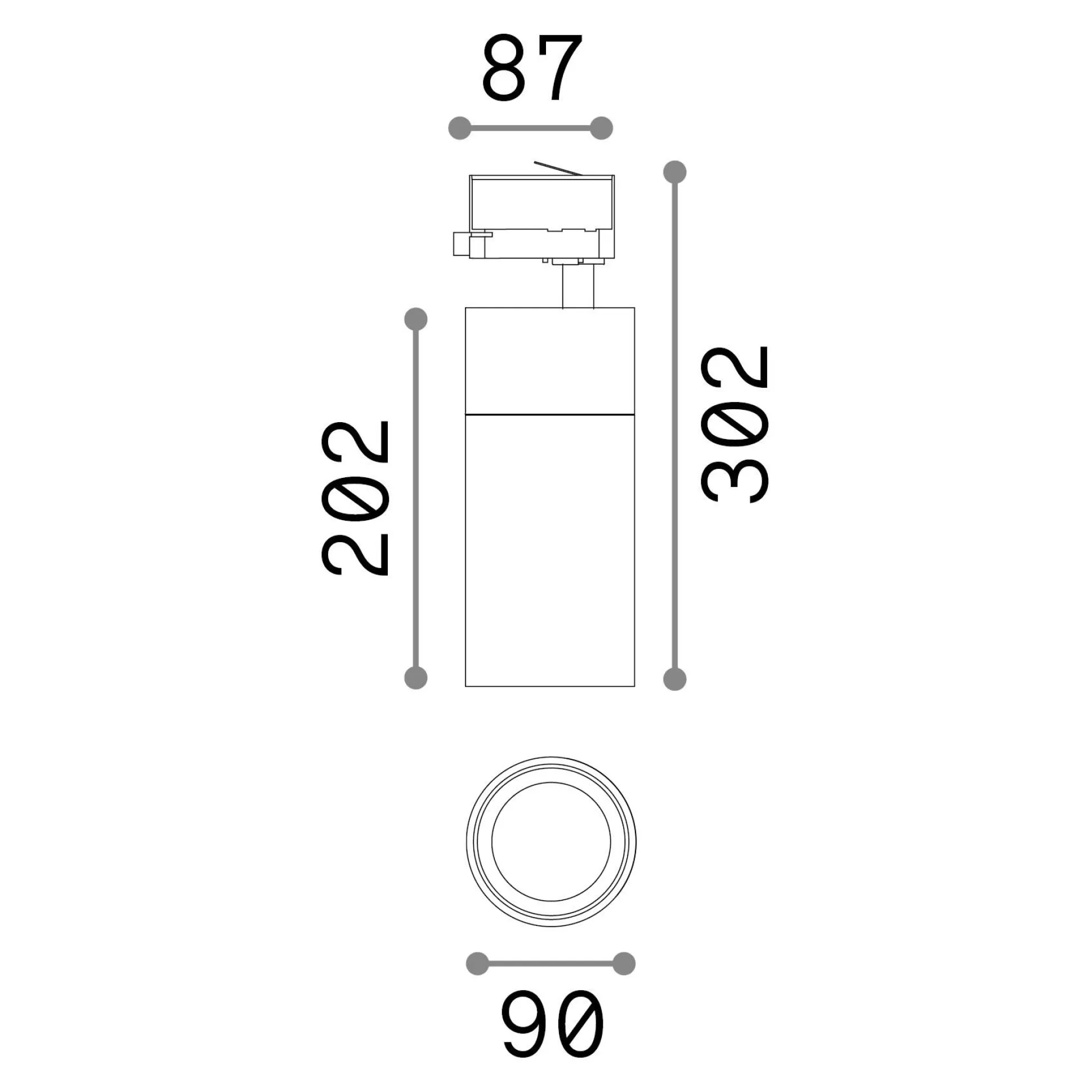Dmora Sistemi Luce Binari<Sistema luce binario QUICK 28W CRI90 3000K ON-OFF BK, 9 x 9 x h30 cm,